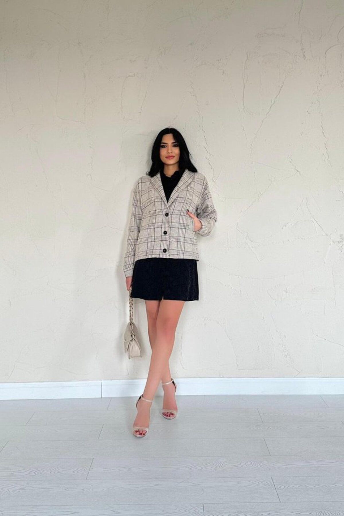 MRA Fashion Bej Desenli Gömlek