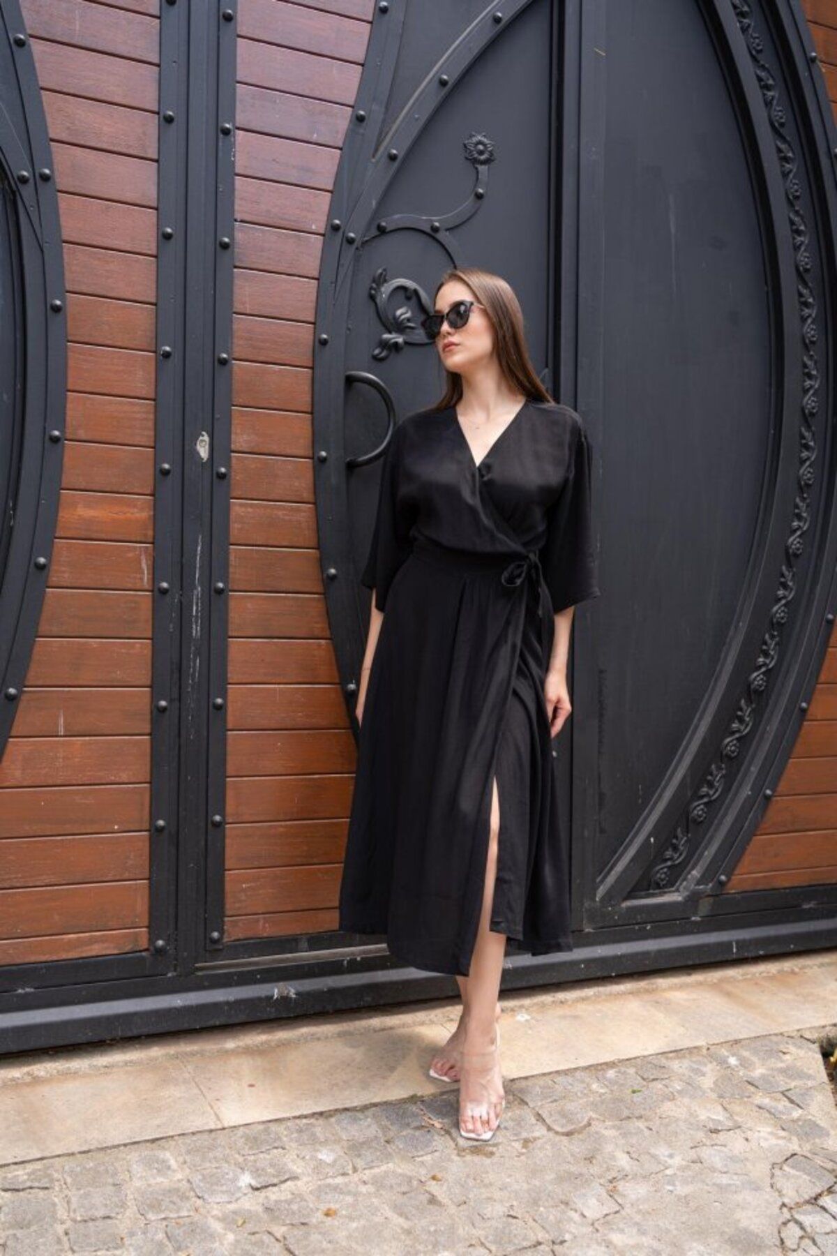Rose's Boutique All About Women Rose's Boutiqe All About Women Siyah Kuşaklı Yarım Kollu Elbise