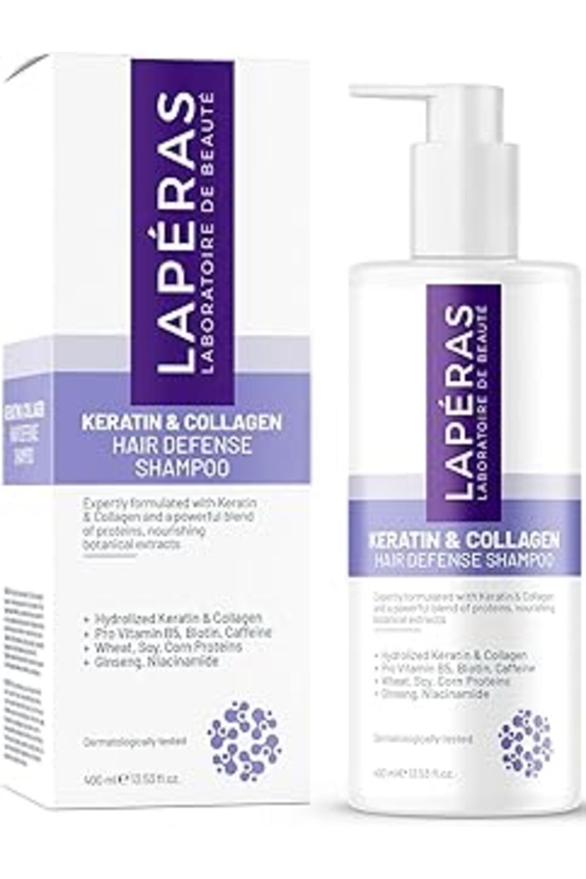 Qedii Lapéras Keratin & Collagen Hair Defense Shampoo, Besleyici Onarıcı Saç Dökülmesi Karşıtı Pro Vitami