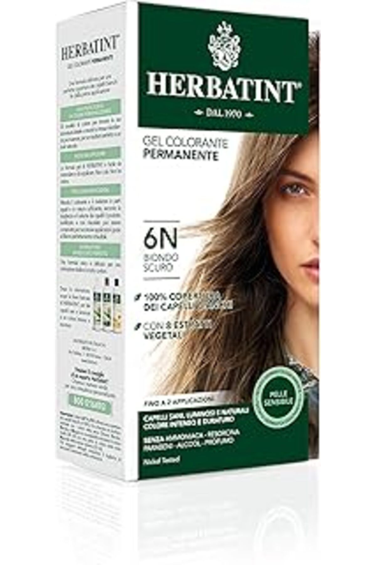 Qedii Herbatint 6N Blond Fonce Koyu Kumral Saç Boyası, 135 Ml