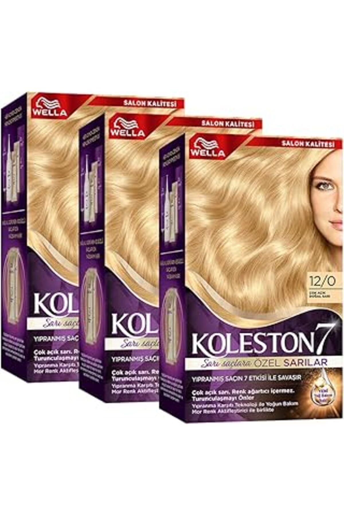 Qedii Wella Koleston Supreme Kit 12/0 Çok Açık Doğal Sarı X3'Lü Set