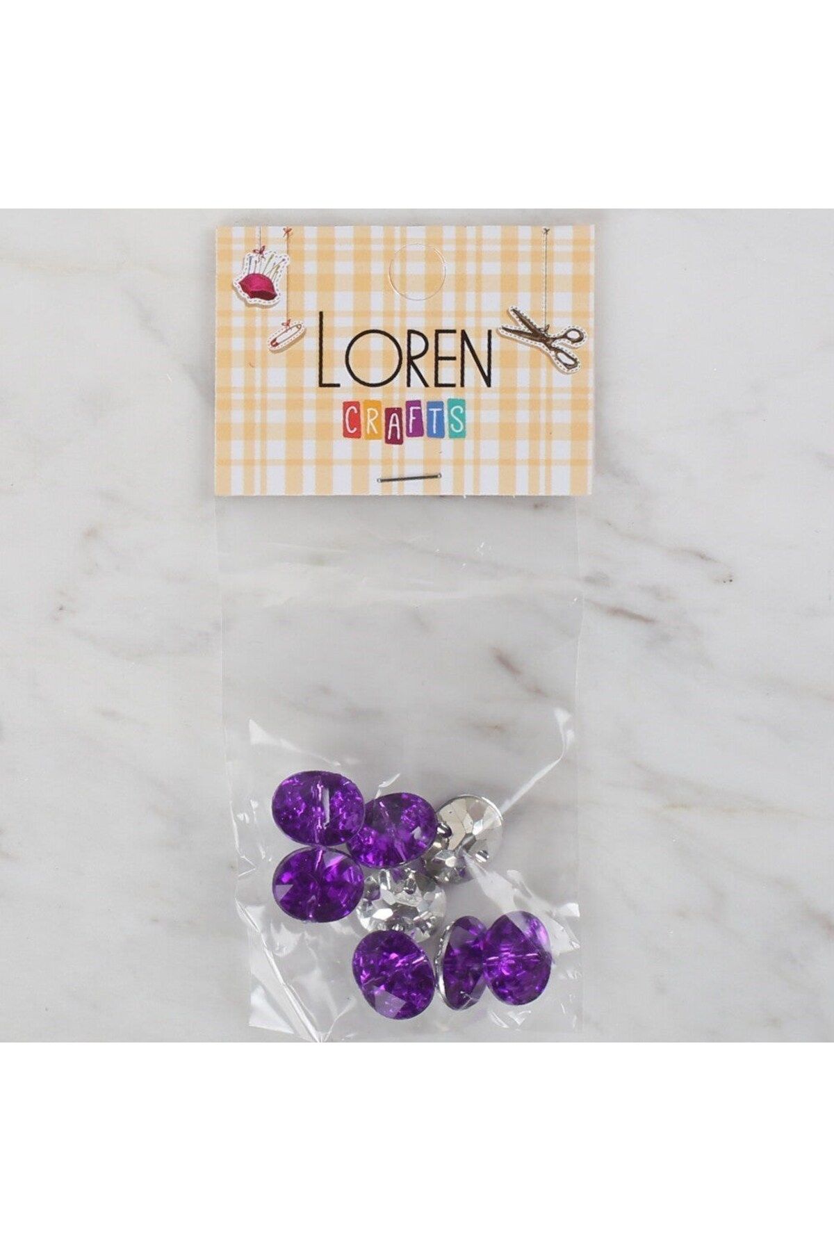 MBB ETİCARET Loren Crafts mor 8 li düğme - 236