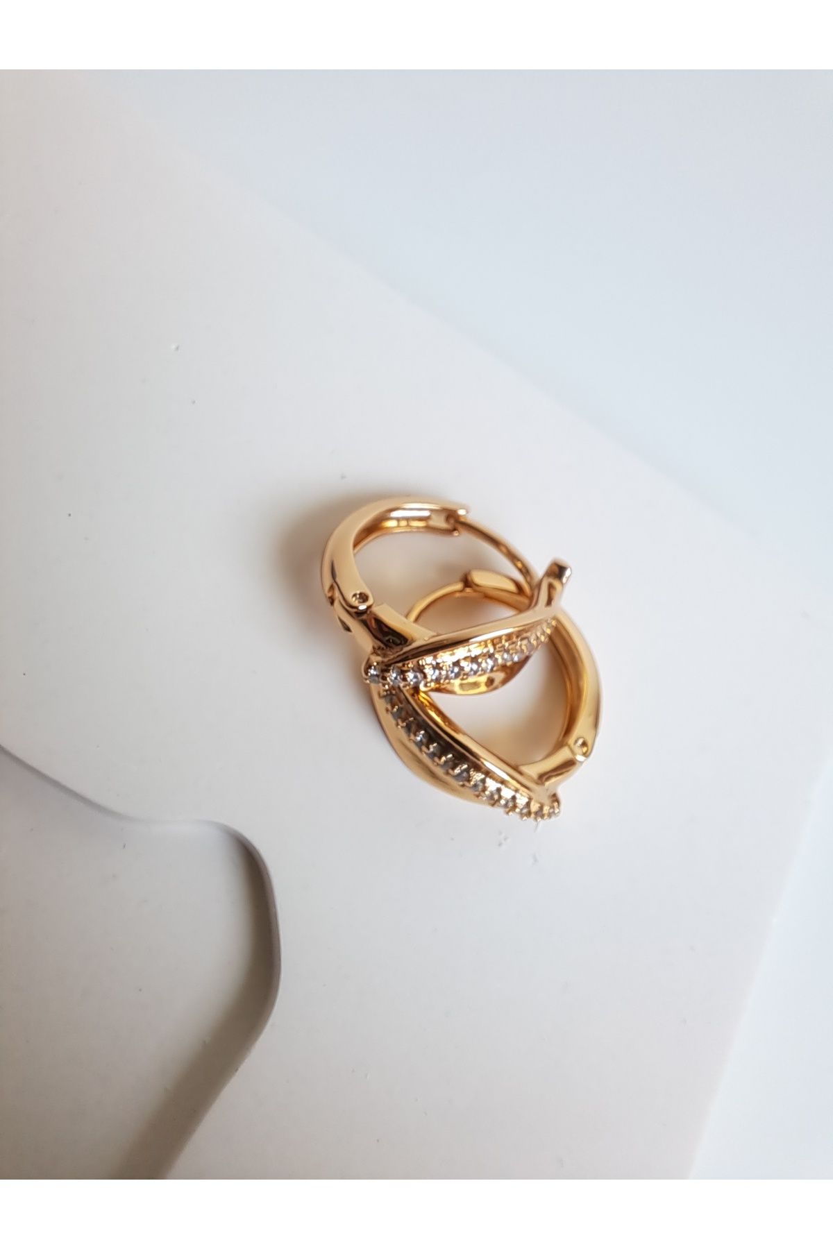 BHR AKSESUAR-Gold Zircon Stone Earrings 1