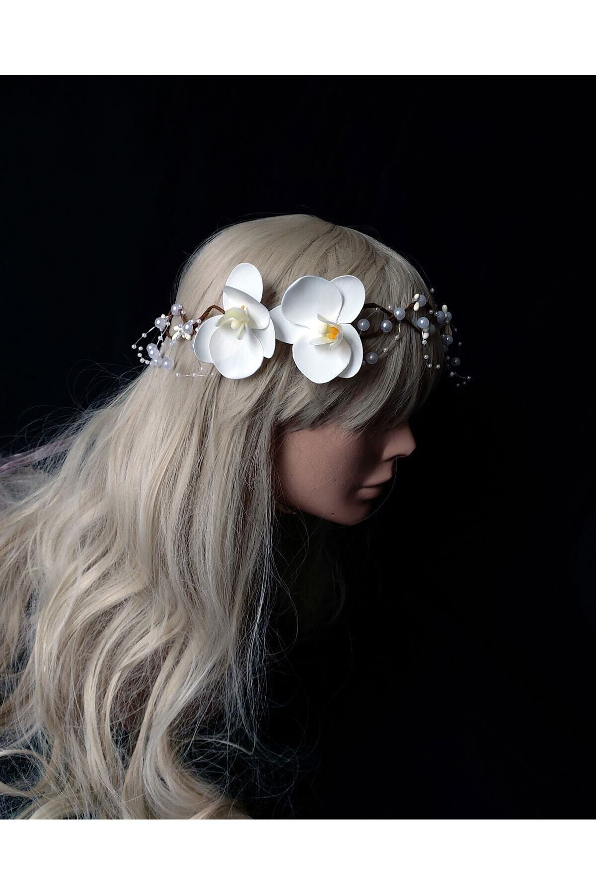 htk butik Çiçekli Taç, Anne Bebek Lohusa Tacı, Bebek Tacı, Bebek Saç Bandı, Lohusa Seti, Yenidoğan Taç fotoğrafı 4 (önizleme)