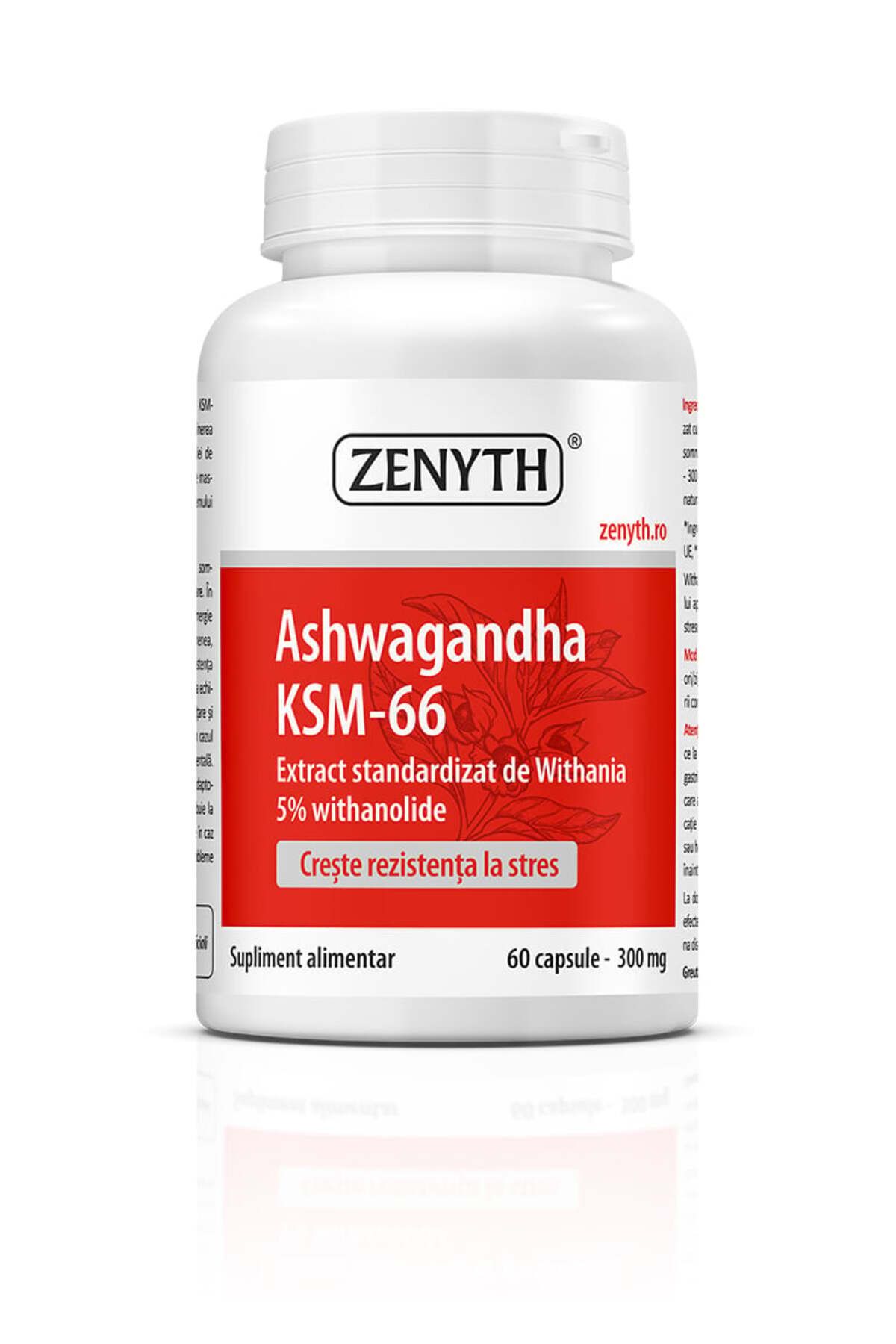 ZENYTH Ashwagandha Ksm-66, 60 Capsule, Stop Stres Si Sindrom Burnout, 300 Mg/capsula, - One Size