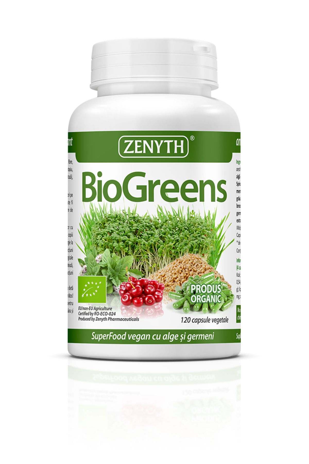 ZENYTH Biogreens, 120 Capsules, Alkalizing, Reducing Acidity, Detoxifying And Slimming, - One Size
