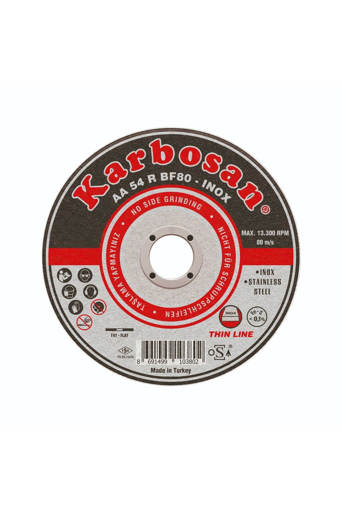 KARBOSAN 910380 Inox Kesme Taşı 115x1.0x22