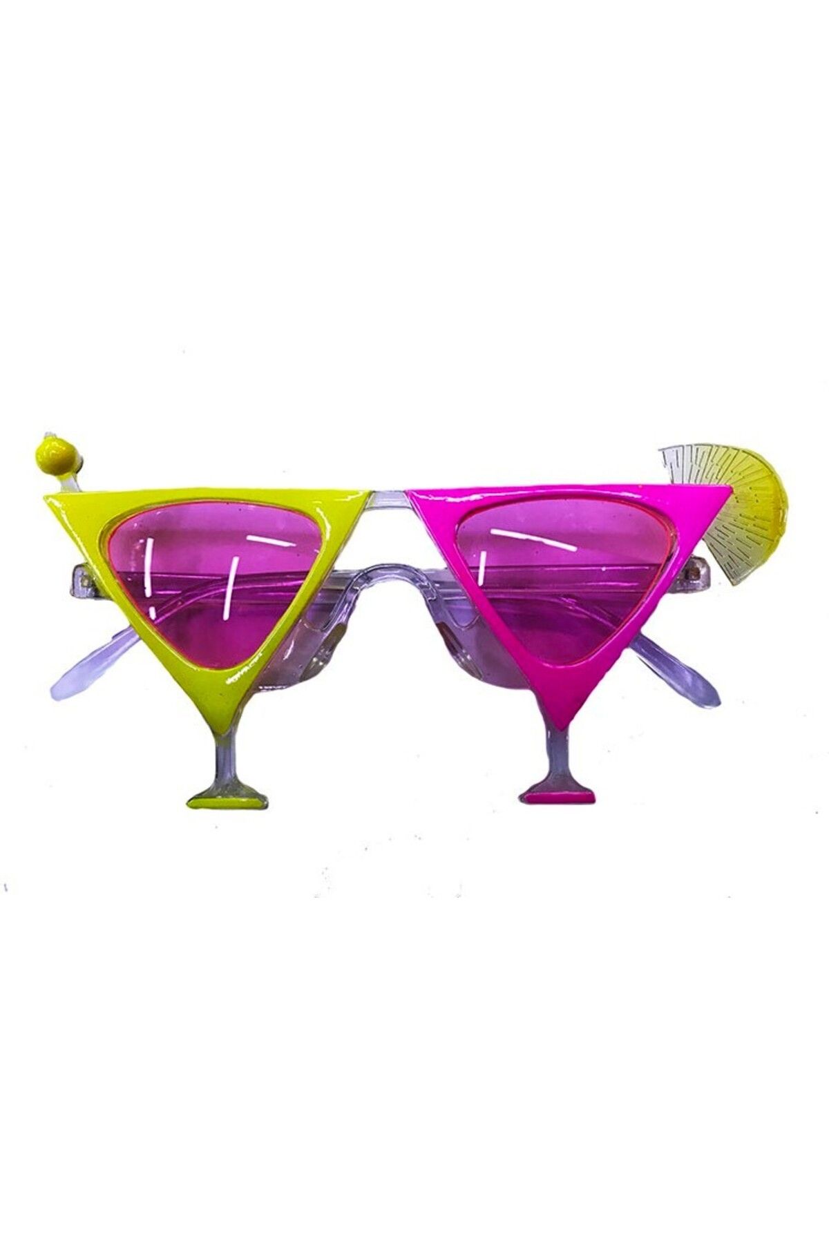 Light up Sarı Pembe Renk Martini Parti Gözlüğü