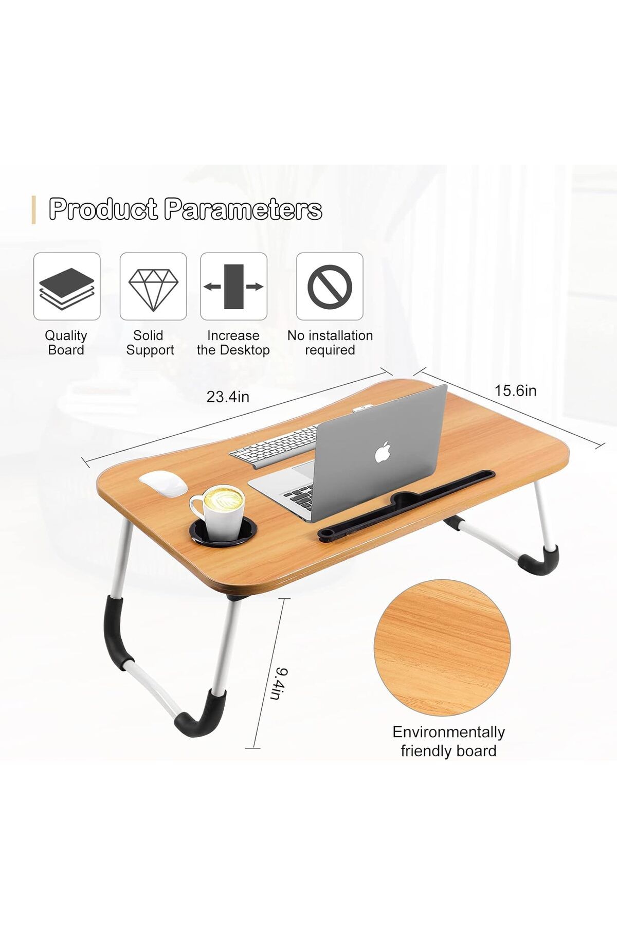 Buy and Bill-Portable Folding Laptop Desk for Bed With iPad and Cup Holder Adjustable Lap Tray Notebook Stand 6