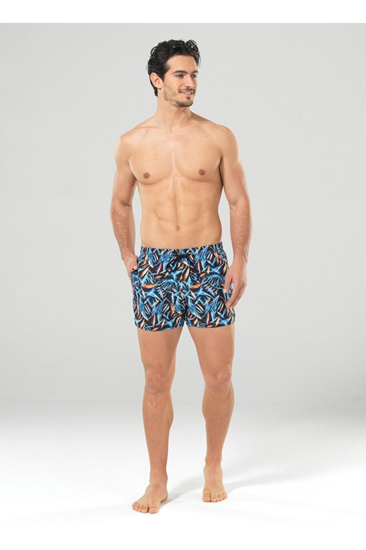 Blackspade Men's Shorts - Black Leaf Printed 8806 Model