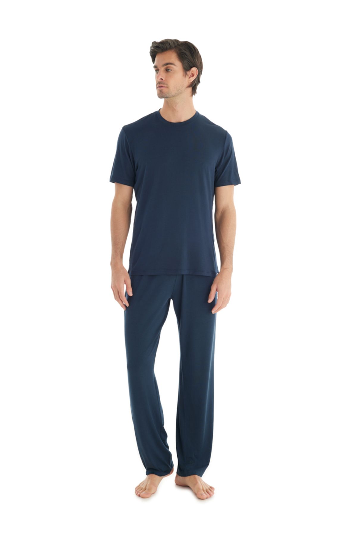 Blackspade-Men's Silver Short Sleeve Navy Blue Undershirt 3