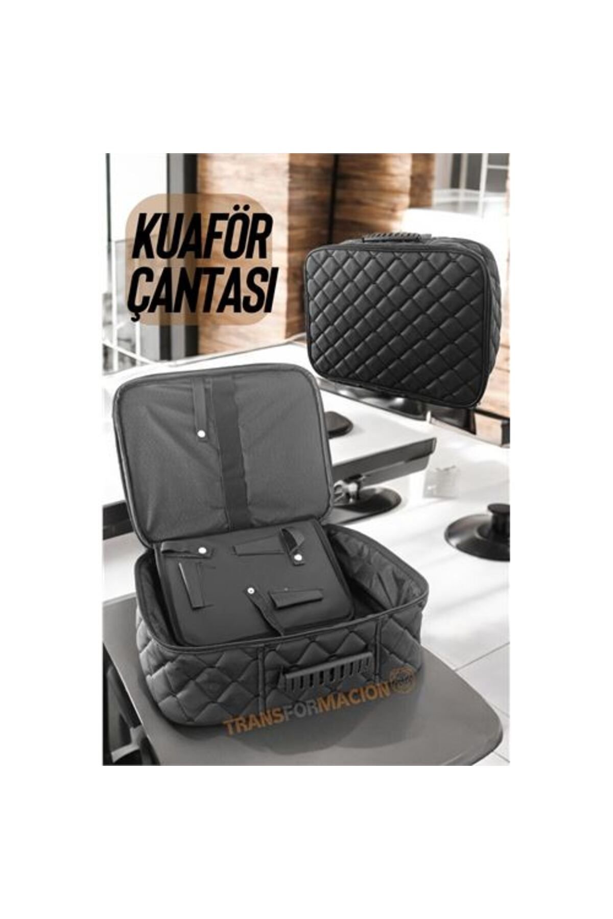 Tunastore Engithalat Kuaför Çantası Kapitone Deri Berber Çantası