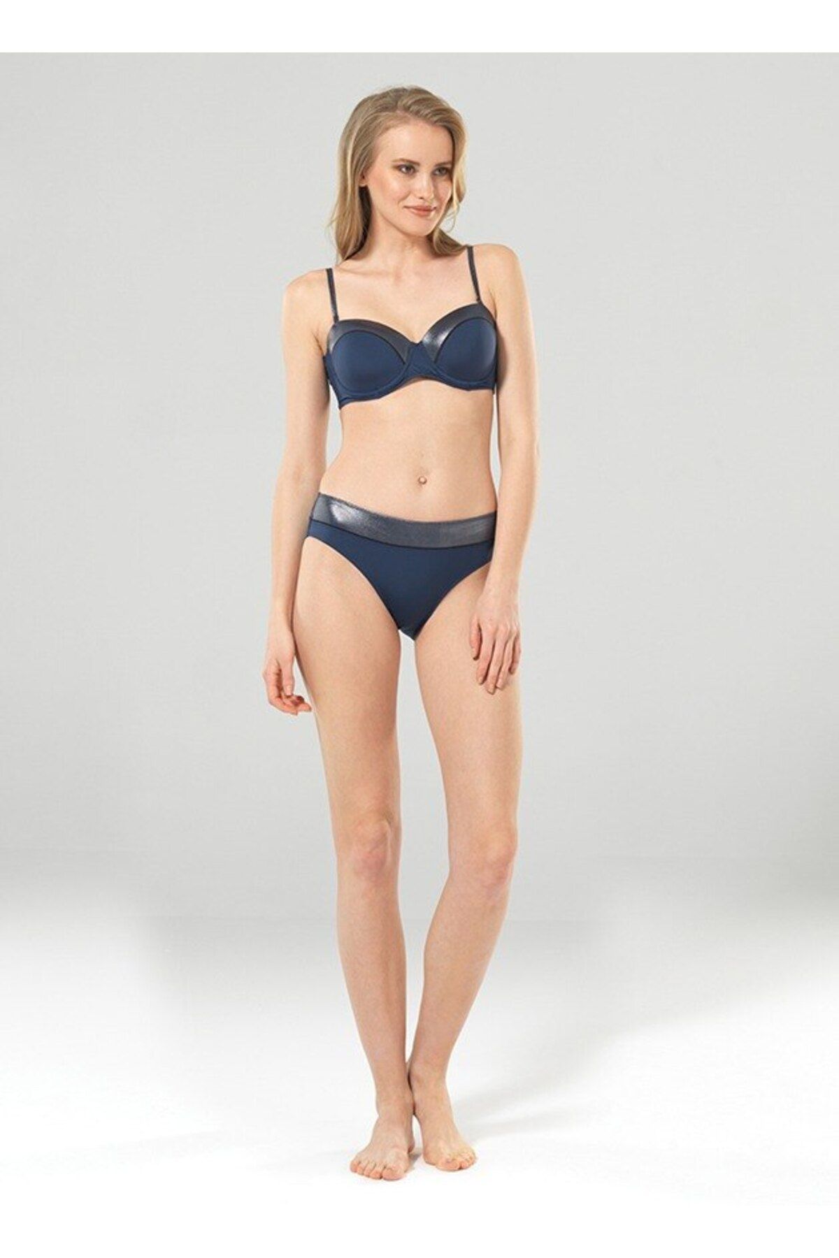 Blackspade Kadın Bikini Altı 8905 - Koyu Denim Varak Baskılı