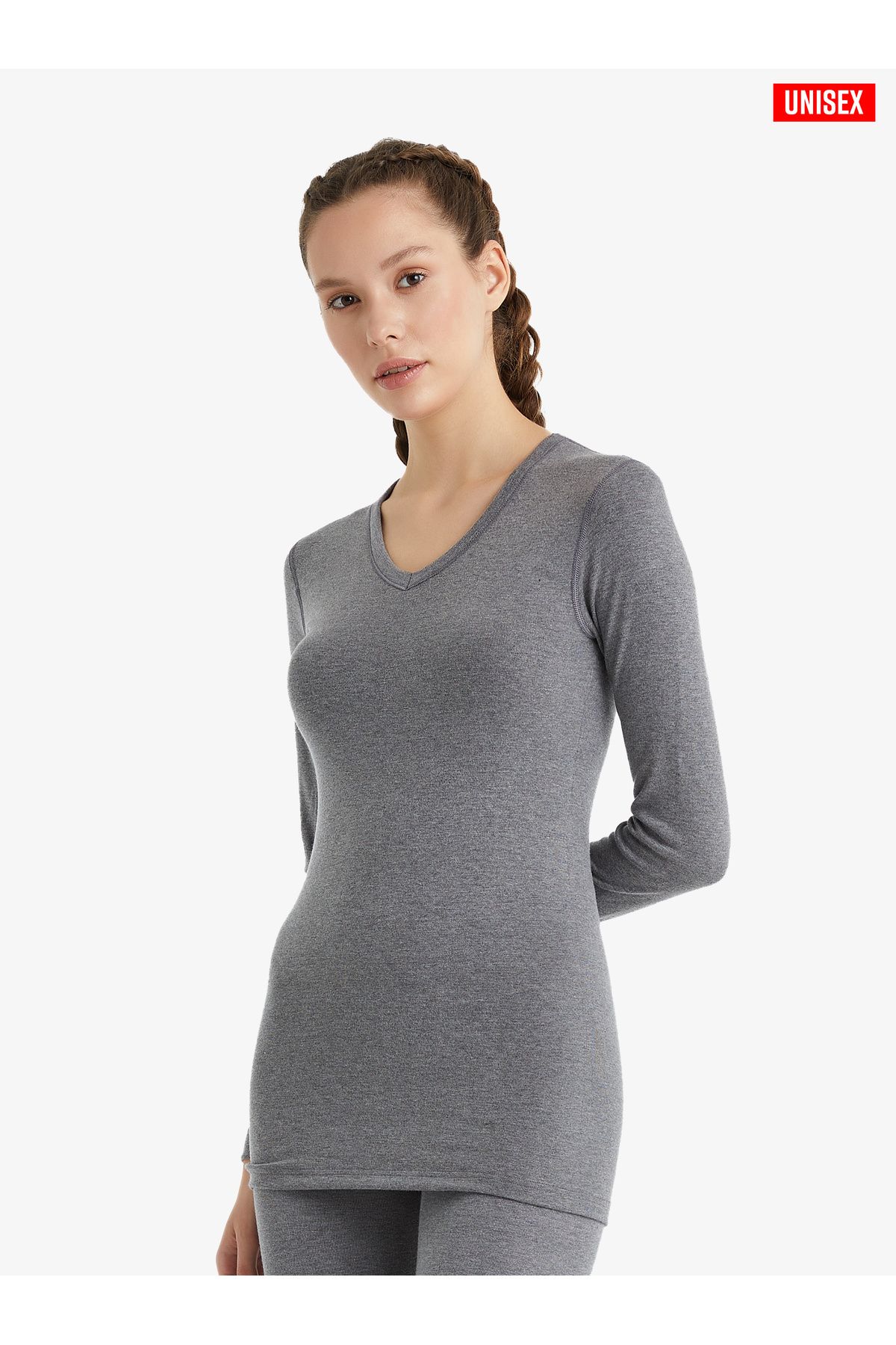 Blackspade-Unisex Θερμικό T-Shirt 2ο Επίπεδο 1257 - Γκρι μελανζέ 3