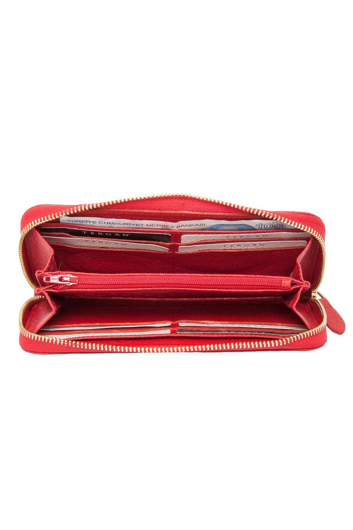 Tergan-Red Leather Women's Wallet - S1Cb 00005734 -B68 4