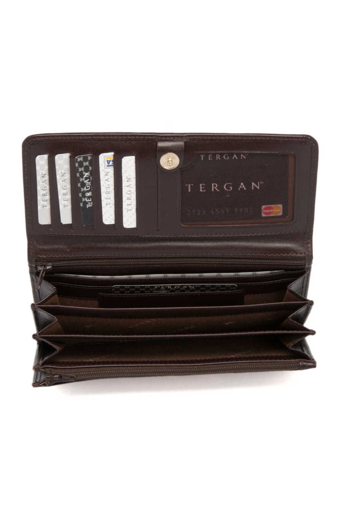 Tergan-Brown Leather Women's Wallet - S1Cb 00005584 -B07 3