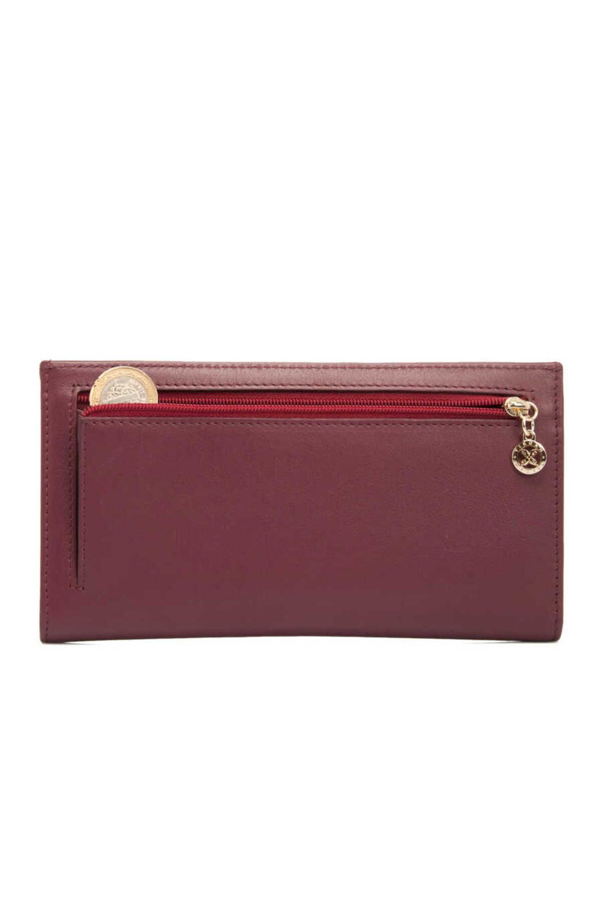 Tergan-Burgundy Leather Women's Wallet - S1Cb 00005793 -G7Q 4