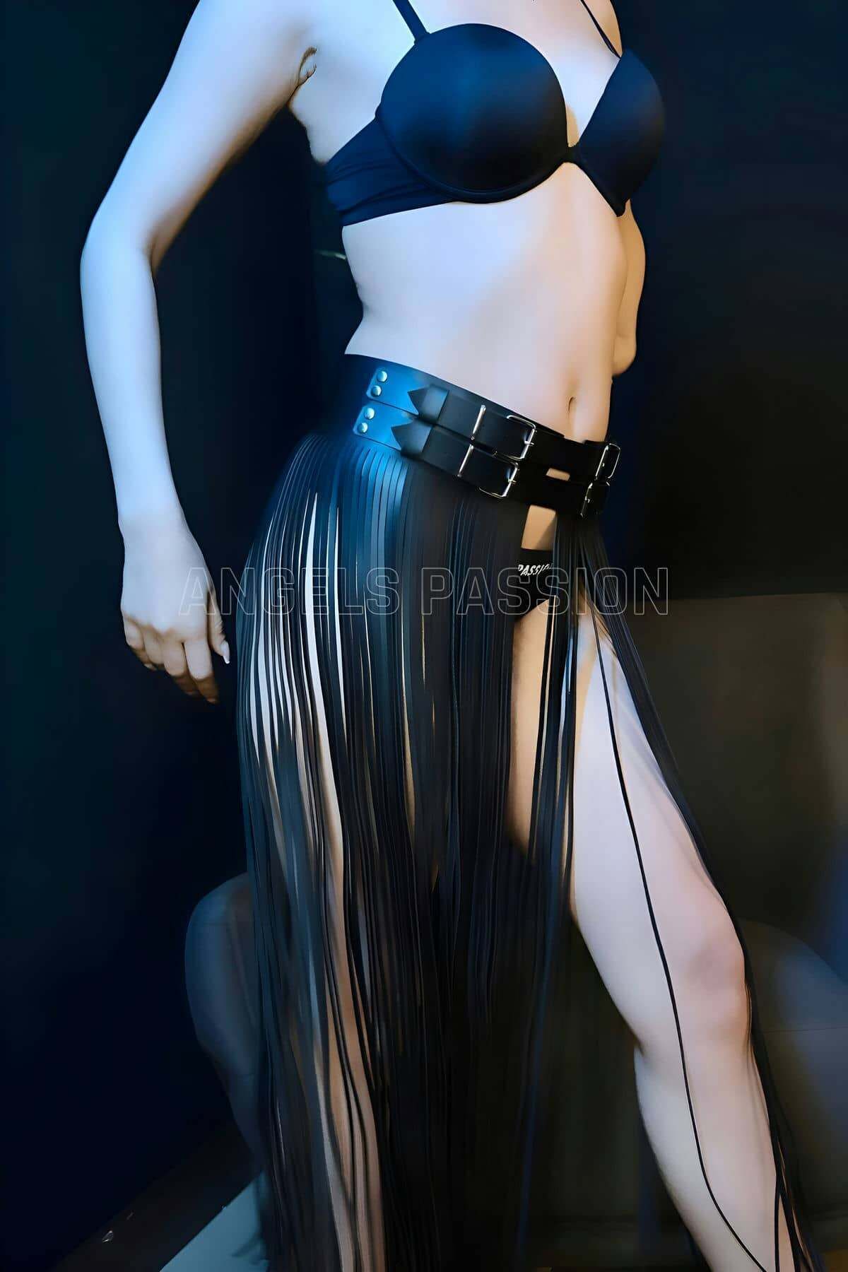 dalinda Püsküllü Deri Etek Harness - Brf1090
