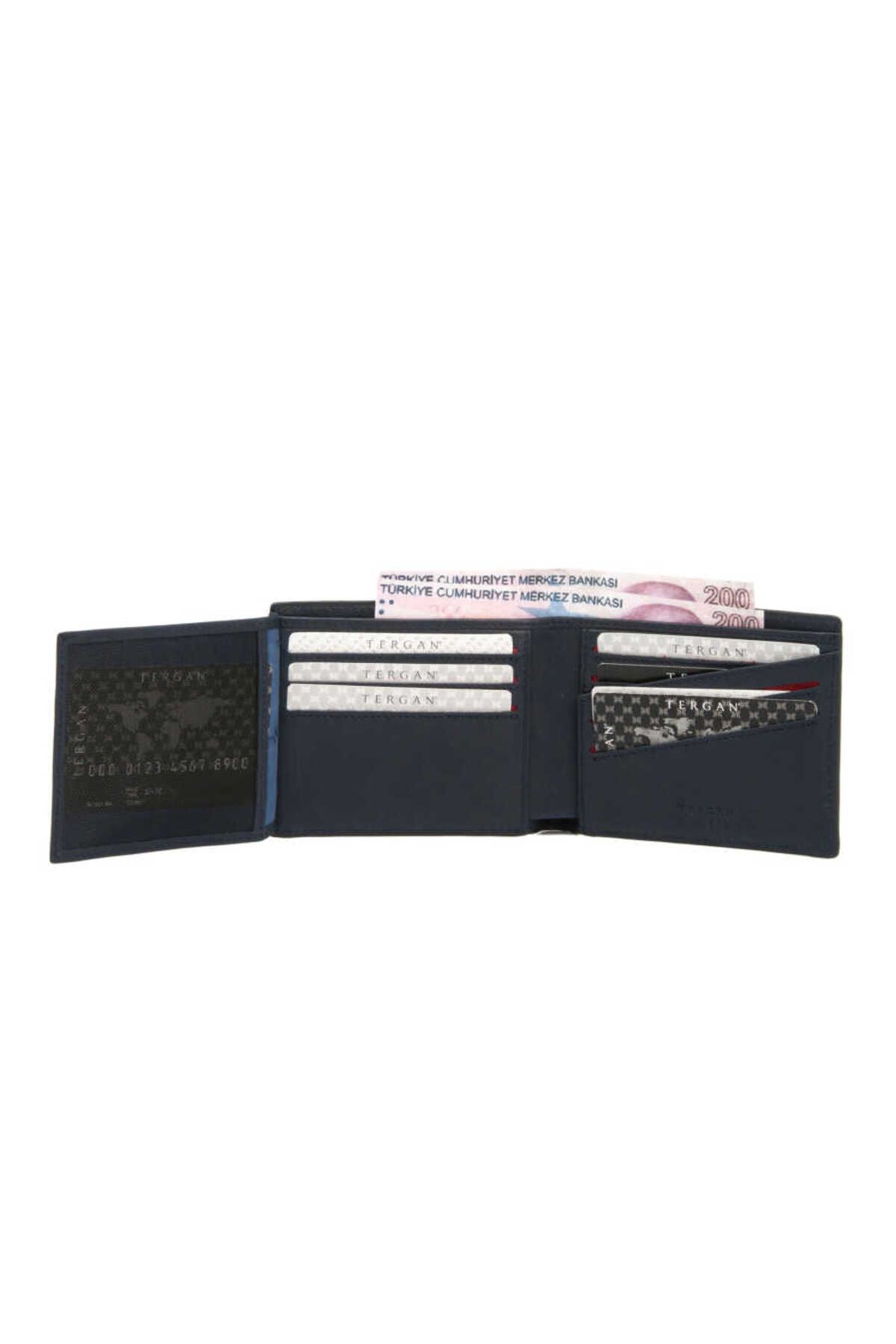 Tergan-Ανδρικό πορτοφόλι Navy Blue από γνήσιο δέρμα - S1ce 00001589 -μ80 3