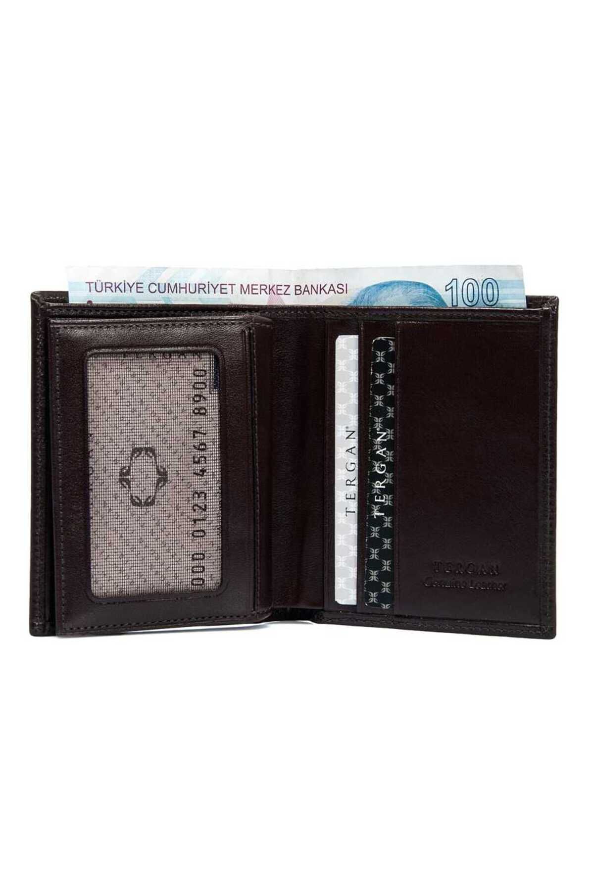 Tergan-Brown Genuine Leather Men's Wallet - S1Ce 00001503 -B07 3