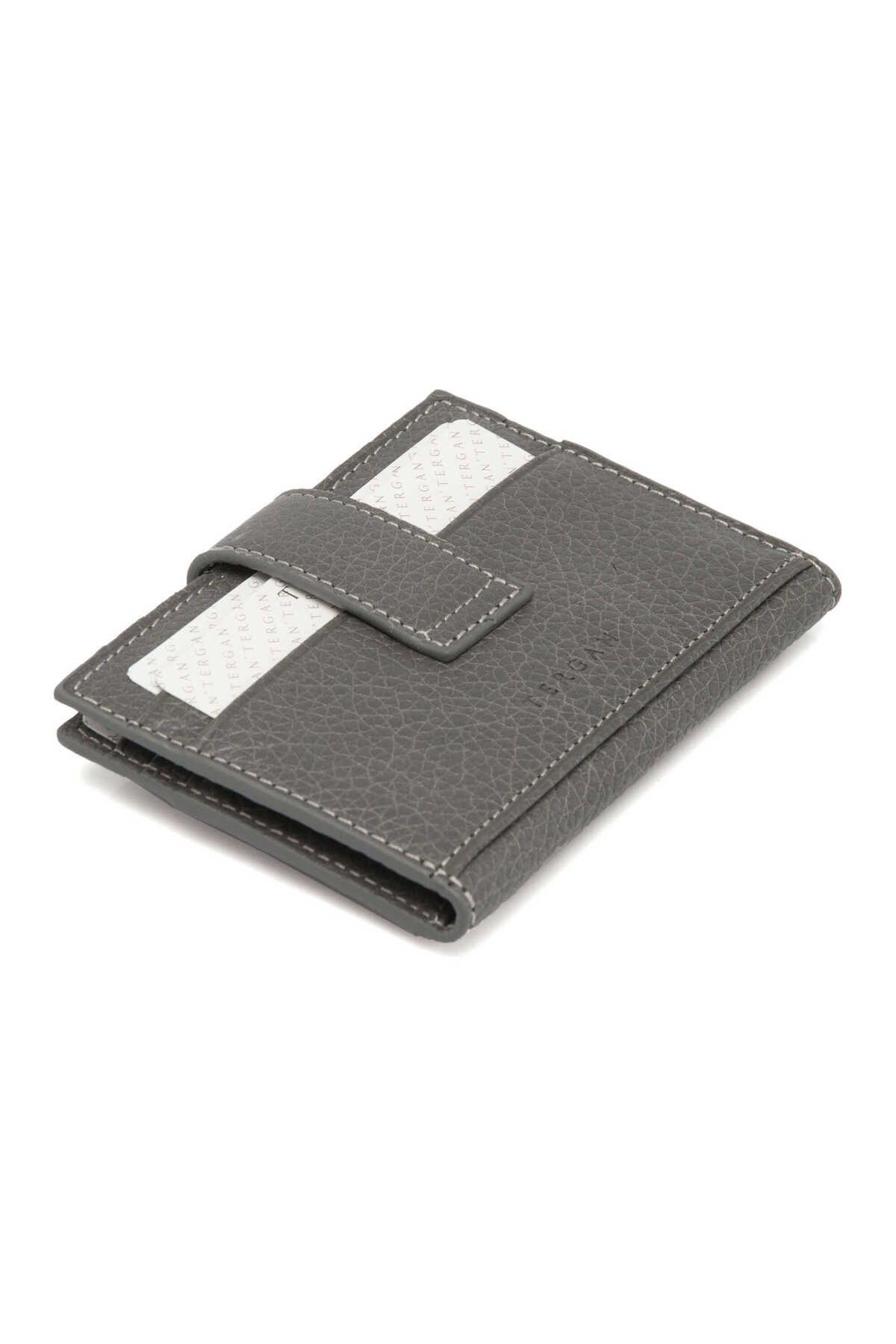 Tergan-Gray Genuine Leather Men's Credit Card Holder - S1Kk 00001617 -G35 3