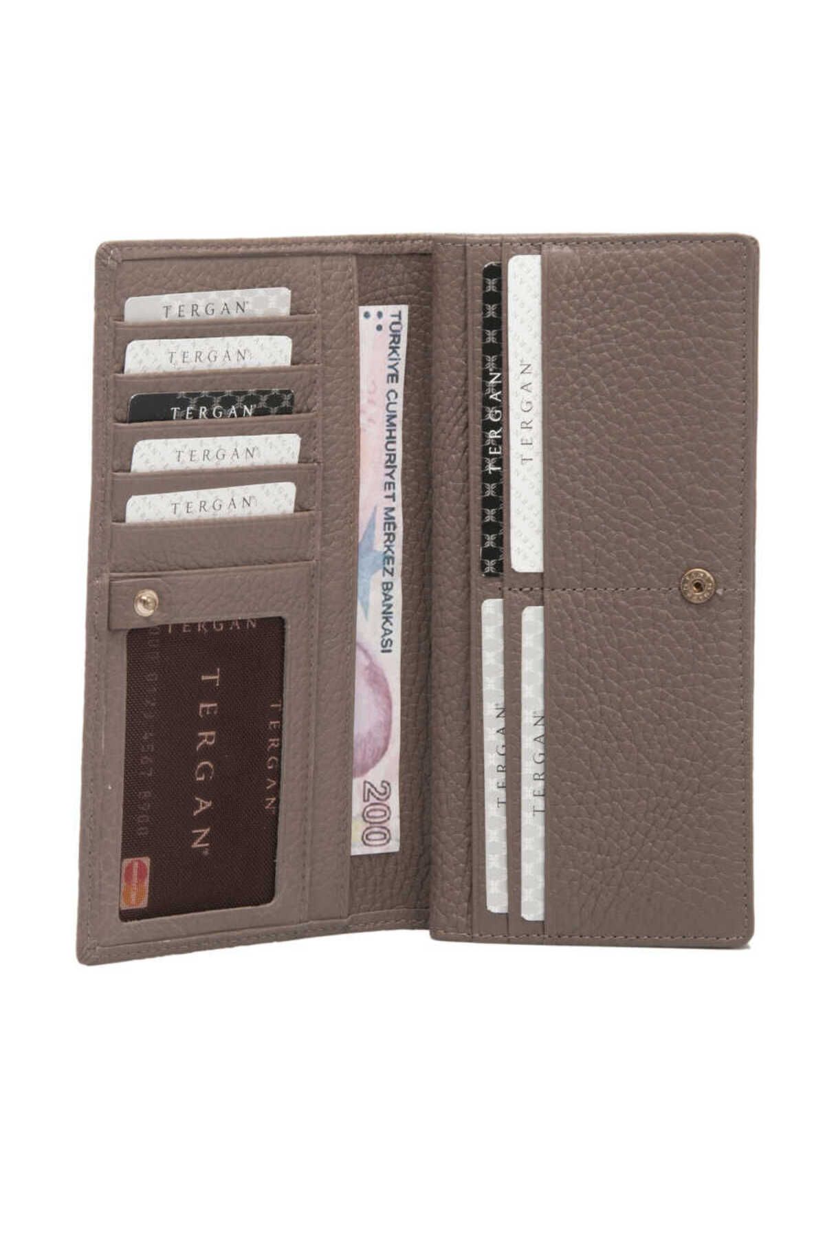 Tergan-Beige Genuine Leather Women's Wallet - S1Cb 00005685 -B73 3