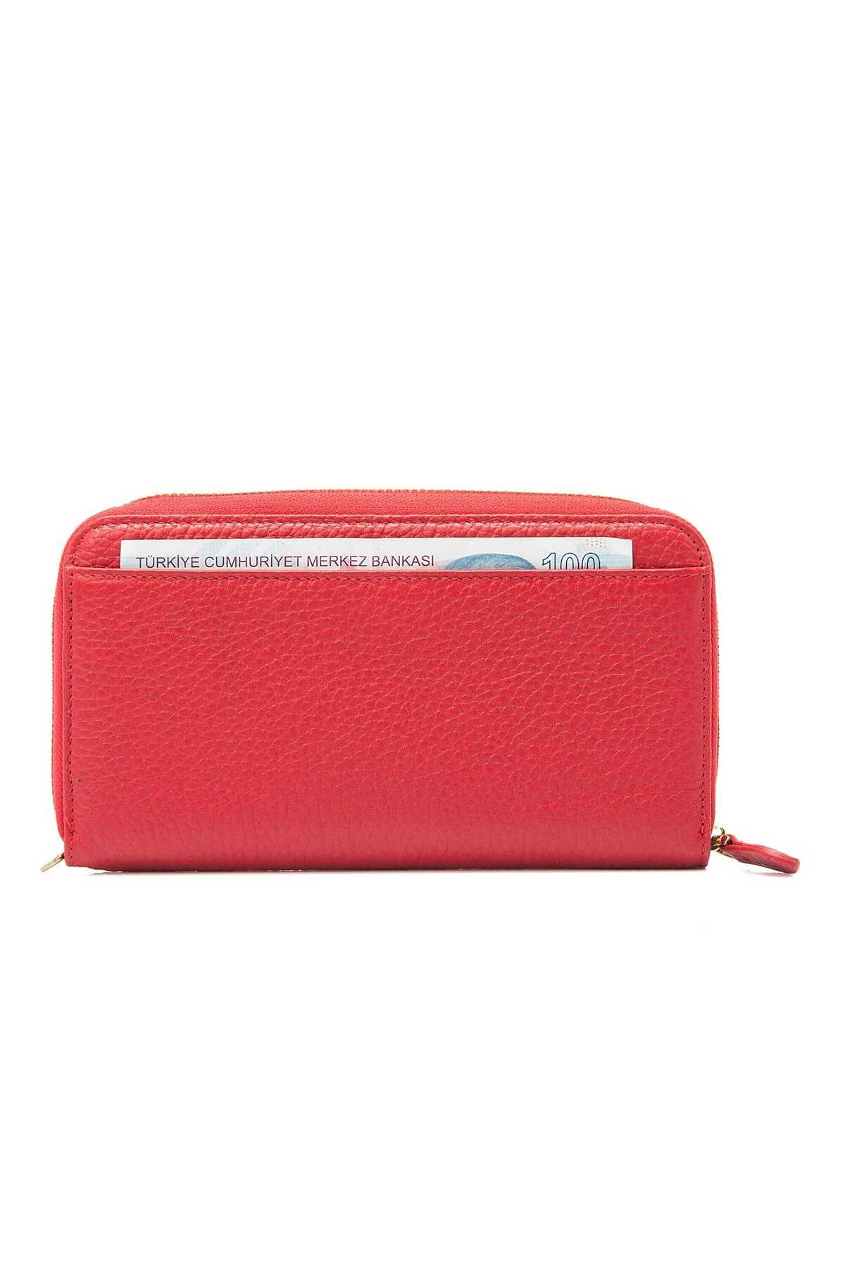 Tergan-Red Leather Women's Wallet - S1Cb 00005734 -B68 3