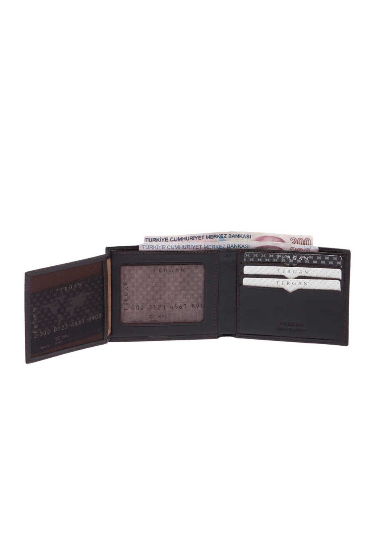 Tergan-Brown Genuine Leather Men's Wallet - S1Ce 00001228 -B07 3