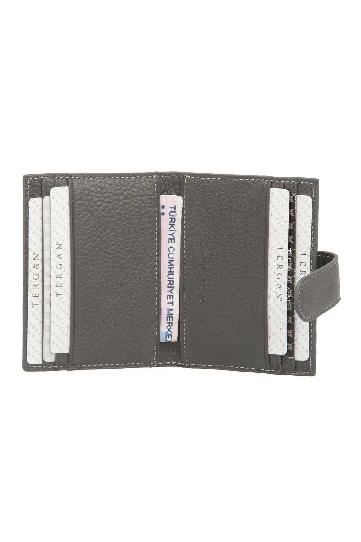Tergan-Gray Genuine Leather Men's Credit Card Holder - S1Kk 00001617 -G35 2