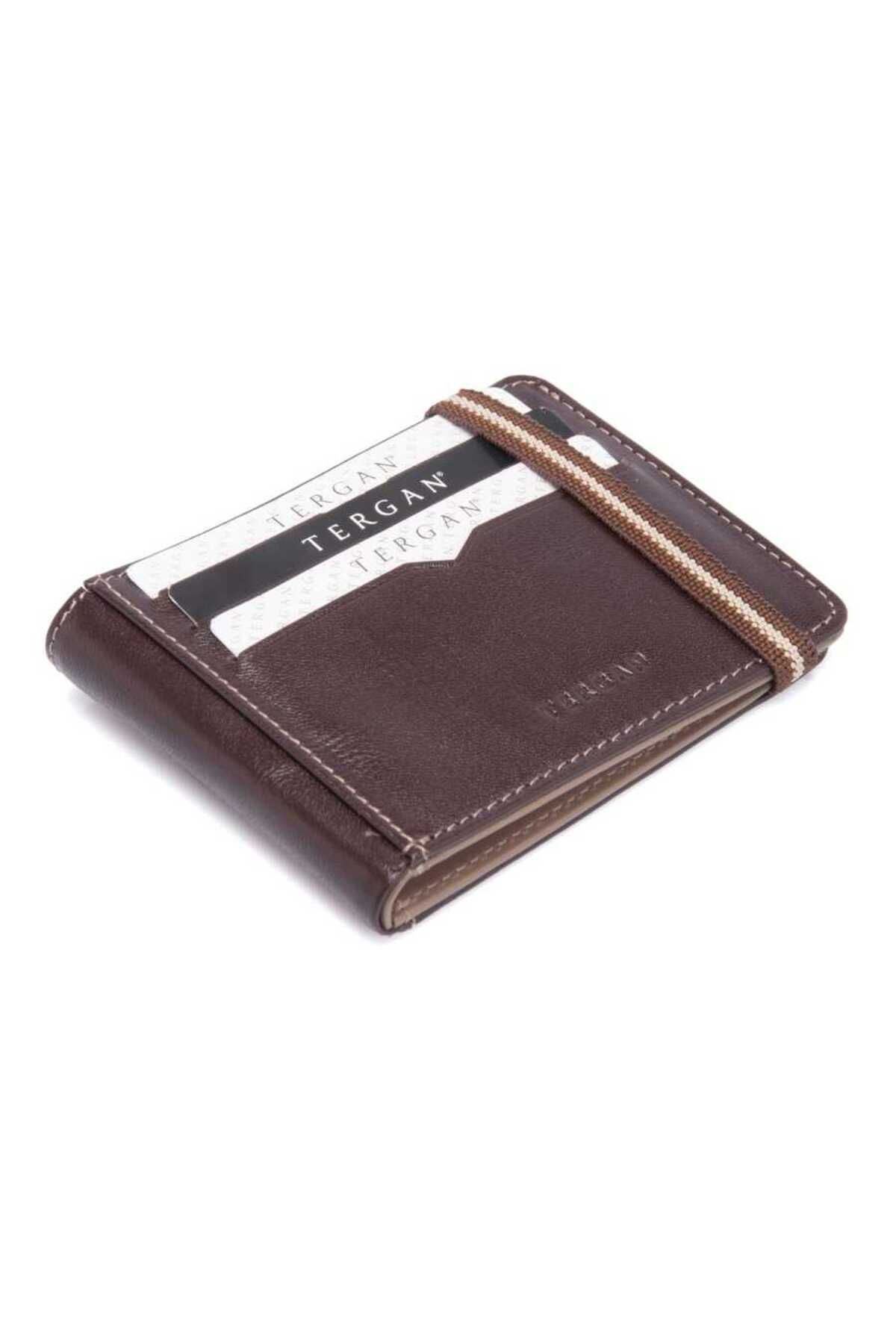 Tergan-Кафяв калъф за кредитна карта от естествена кожа за мъже - S1kk00001600-a8k 1