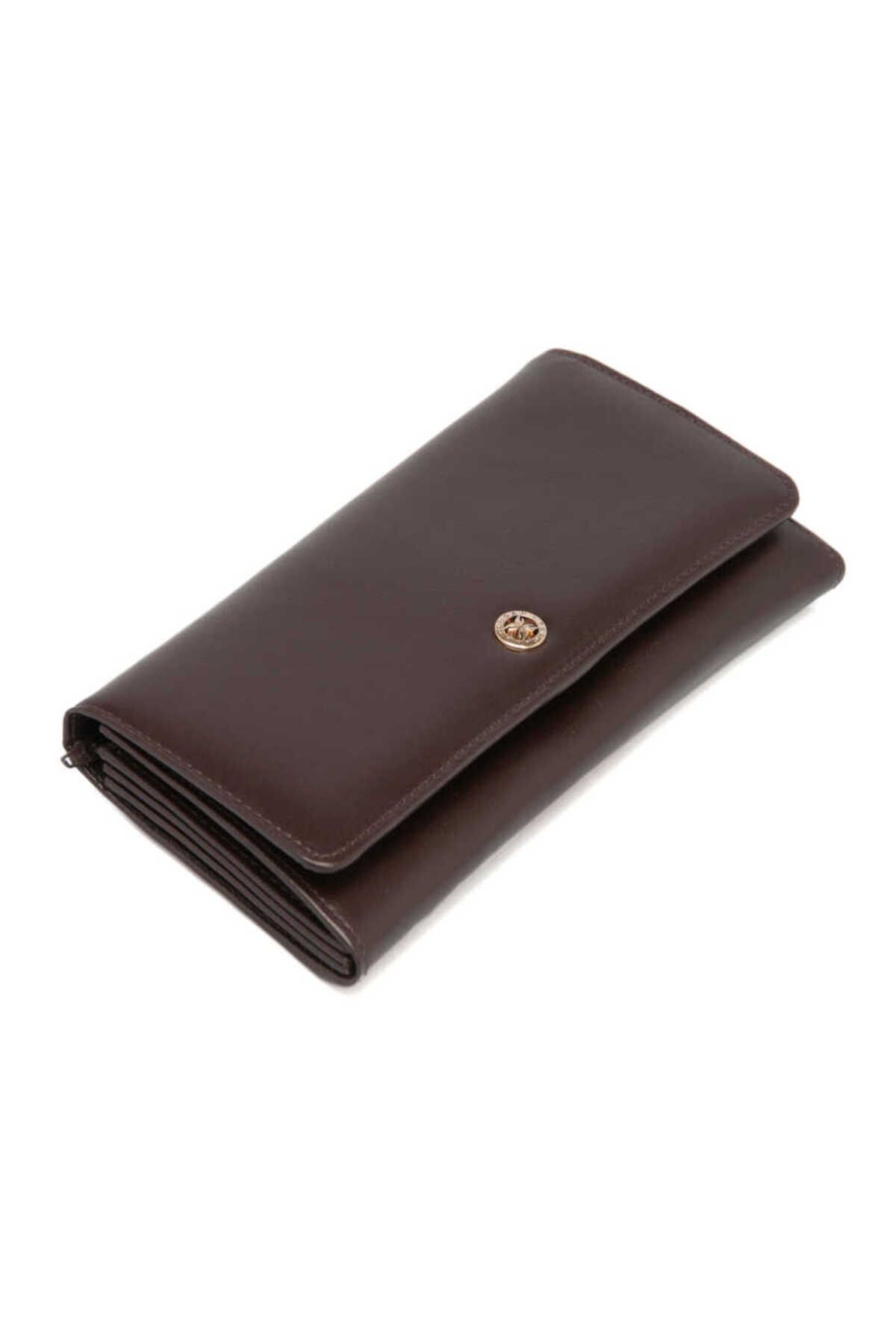 Tergan-Brown Leather Women's Wallet - S1Cb 00005584 -B07 1