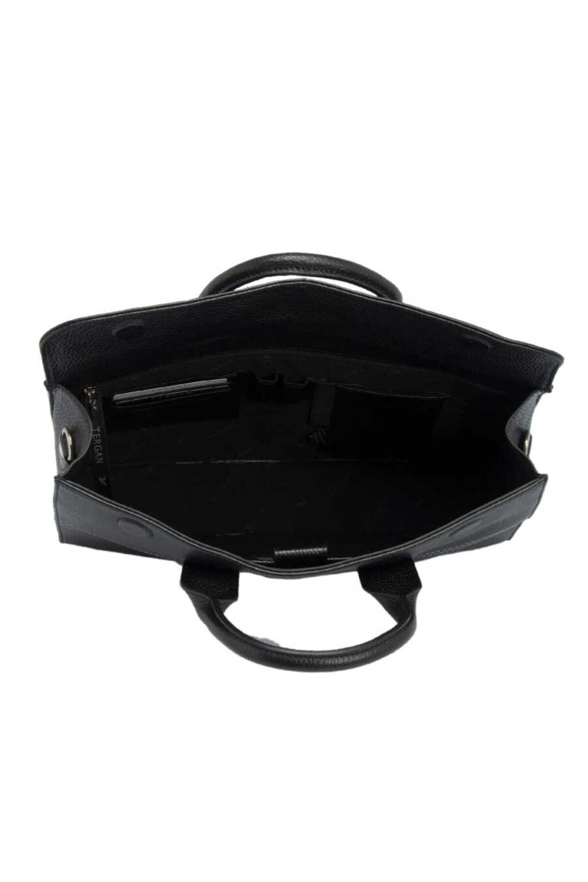 Tergan-Black Genuine Leather Unisex Briefcase - S1Ev 00021247 -A41 4