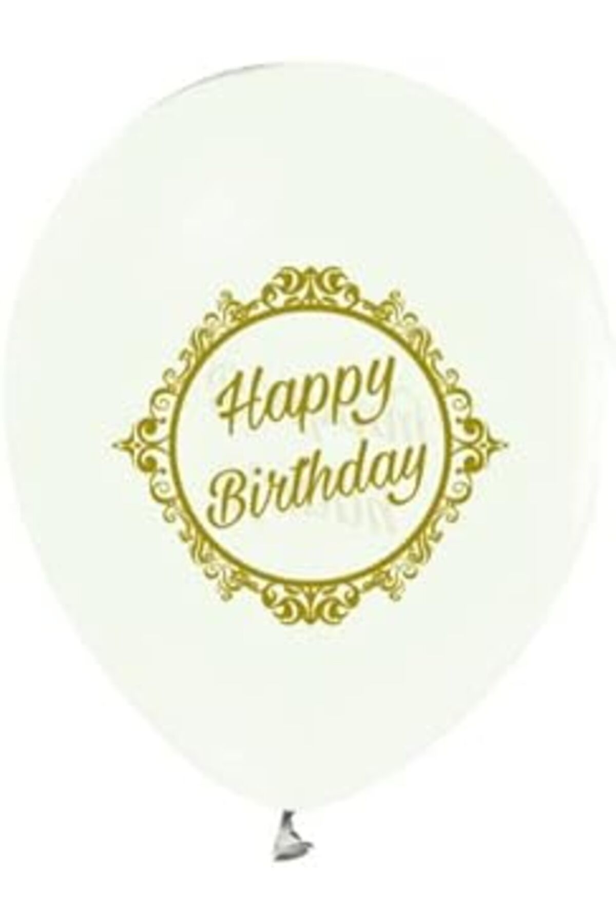 Mu Art Benim Marifetlerim - Altın Happy Brithday Şeffaf Balon 12 Inch 10 Adet