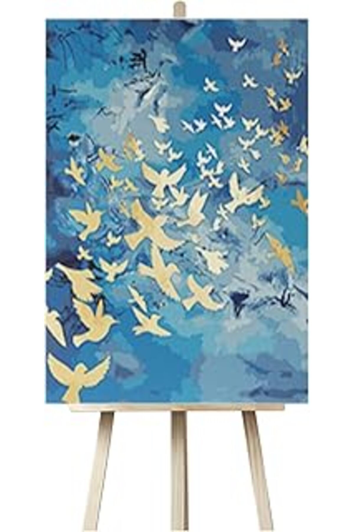 NETWORK ART Kendin Yap Kuşlar - Birds/Sayılarla Boyama Kanvas Tablo Seti 1-56 * 70 CM (Tuvale Gerili)