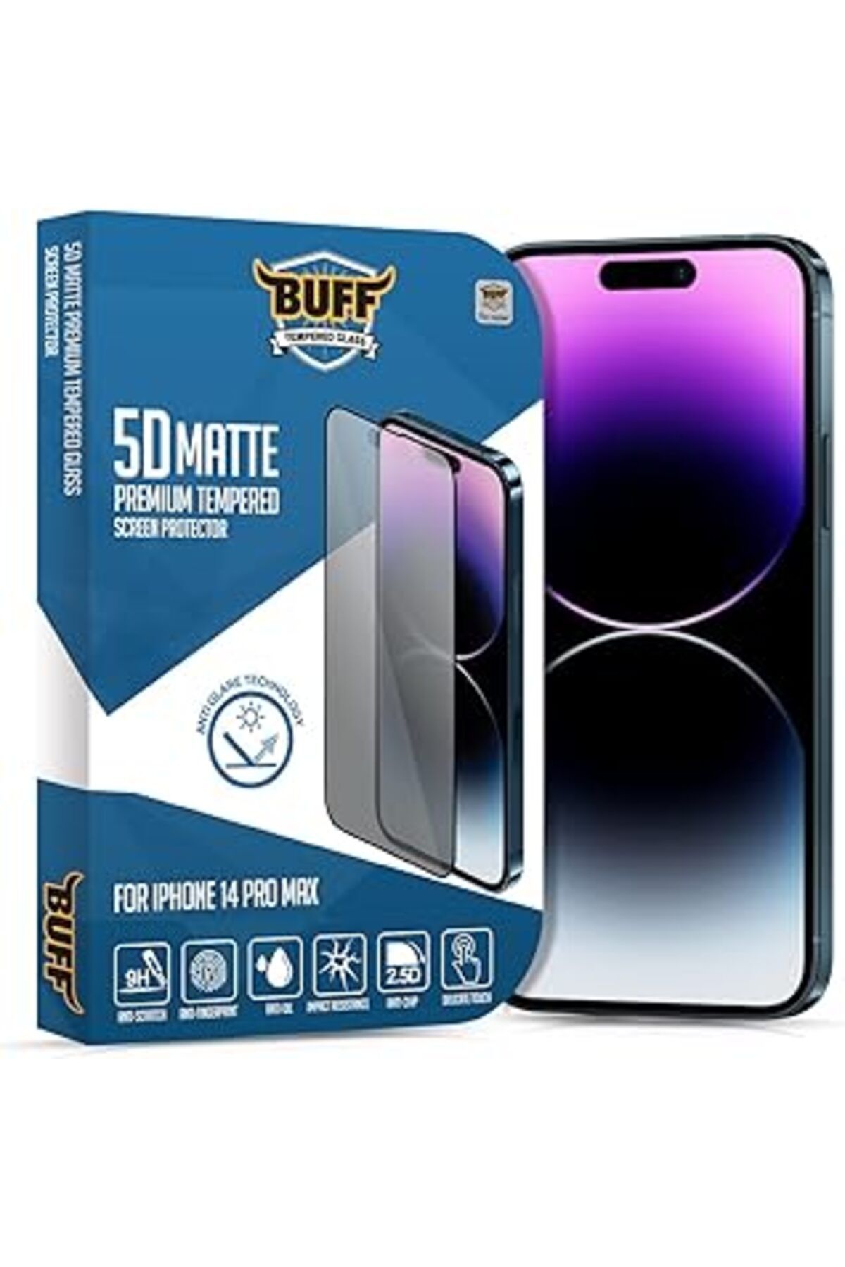 Pazarcan Buff Labs Buff Iphone 14 Pro Max 5D Matte Ekran Koruyucu, Buff Labs