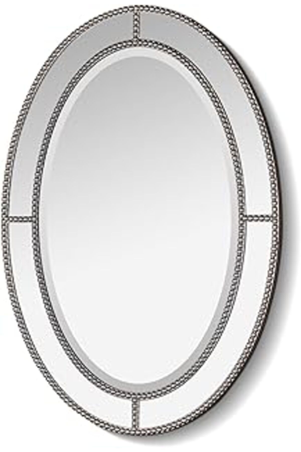 Mu Art Ahşap Setabianca Seta Wall-Art 009 Oval Noktalı Duvar Aynası 68 * 48 * 3 Cm