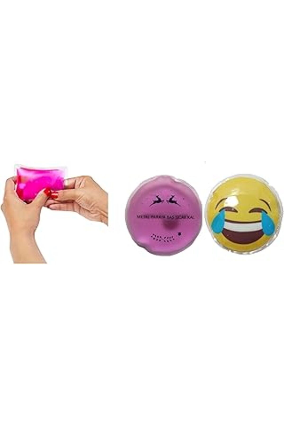 Mu Art Bosphorus Homi Gülen Emoji Pembe Ceylan Cep Sobasi,el Isitici,2 Adet Sicak Su Torbasi Pvc 9cm
