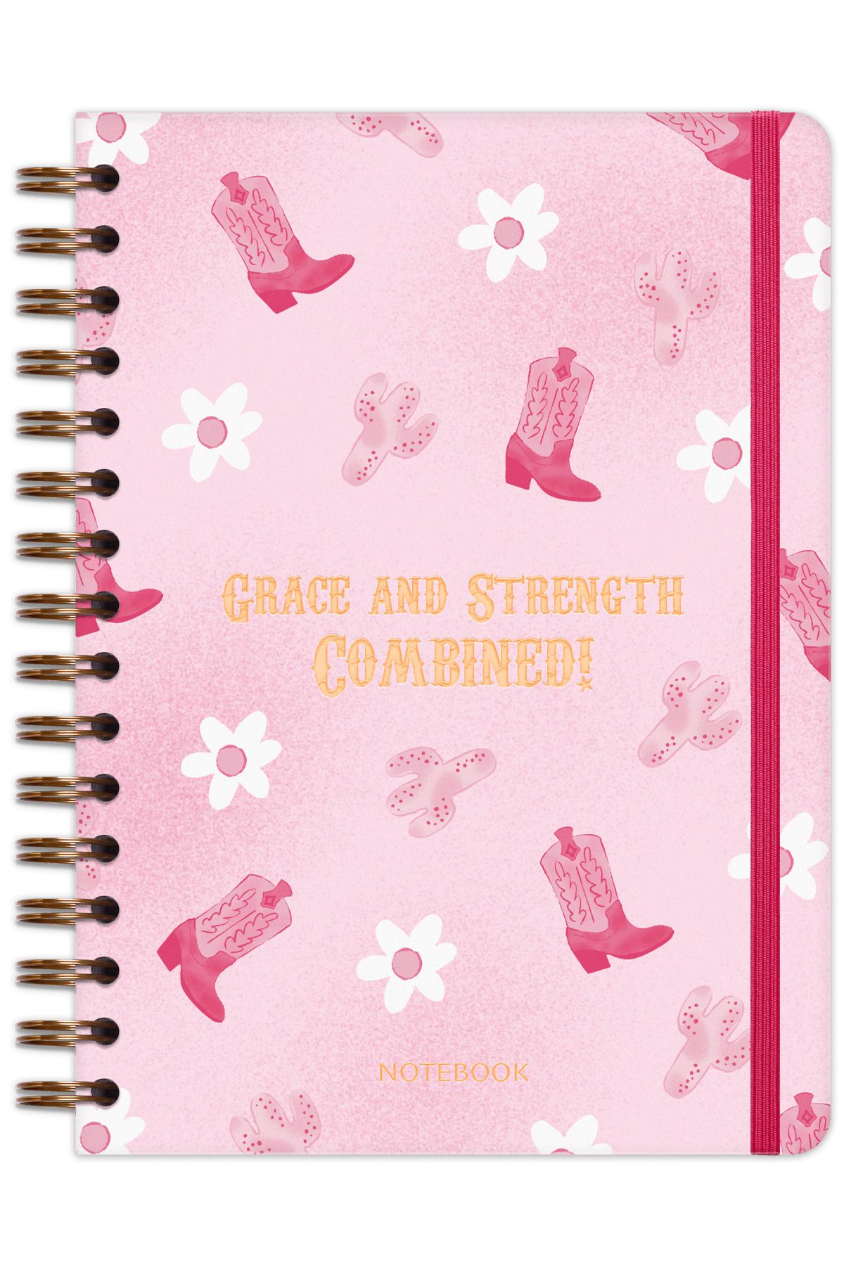 Matt Notebook-Spirilli Elastic Dotted A5 Notepad 15X21 cm Cowgirl Boots 5