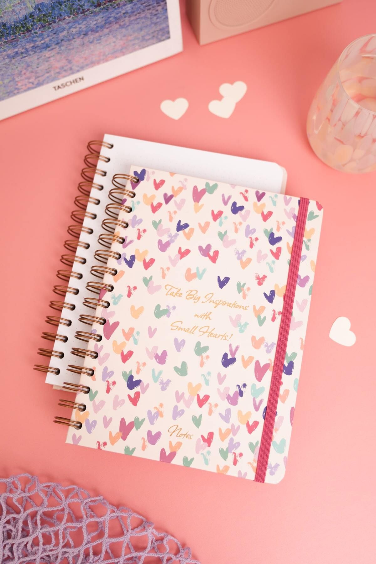 Matt Notebook-Spirlli Lastikli A5 15X21 cm Kalplersiz Notepad 2