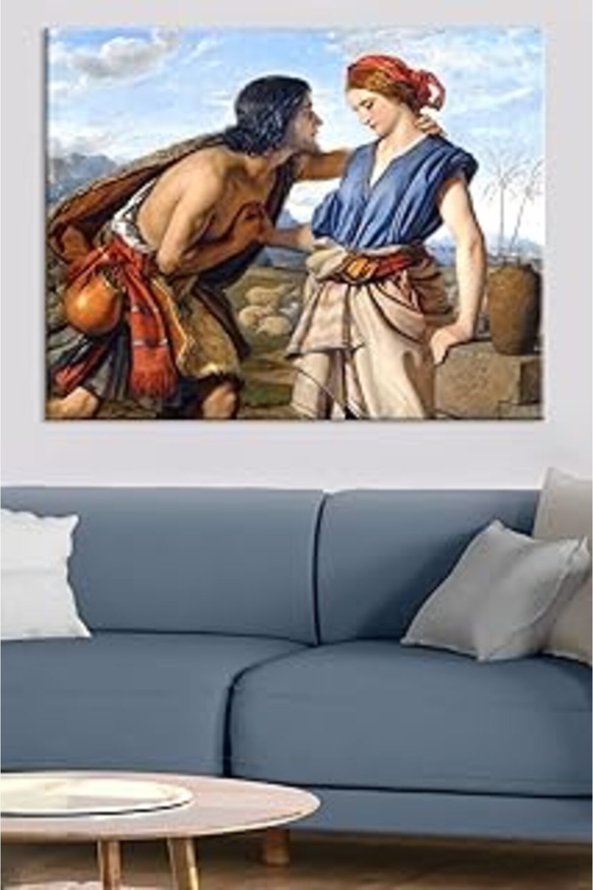 Pazarcan Talya Dekoratif Kanvas Tablolar Klasikler The Meeting Of Jacob And Rachel William Dyce. Barok, Röne