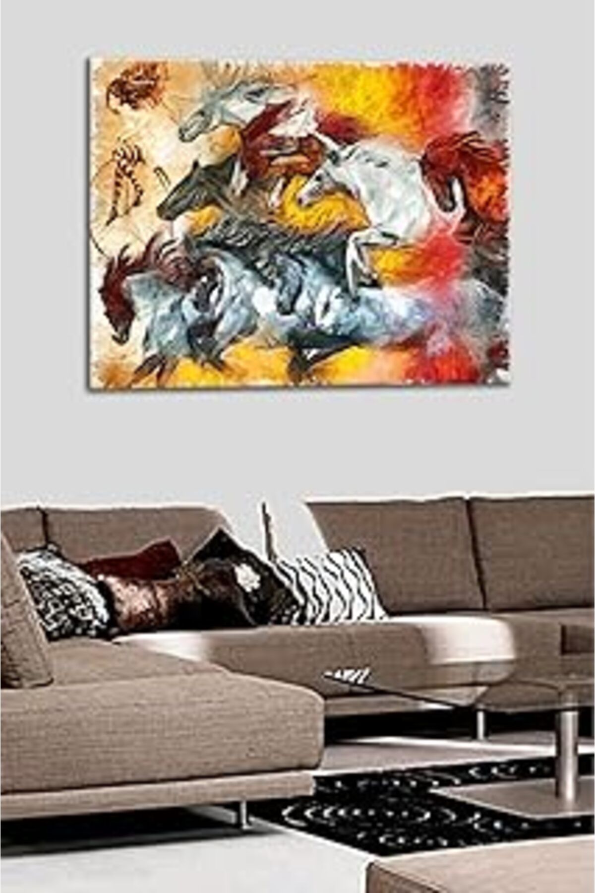 NETWORK ART Talya Tablo Yaşadığınız seçkin mekanlarınız için çok özel at kanvas tabloları 60x40 no-4992