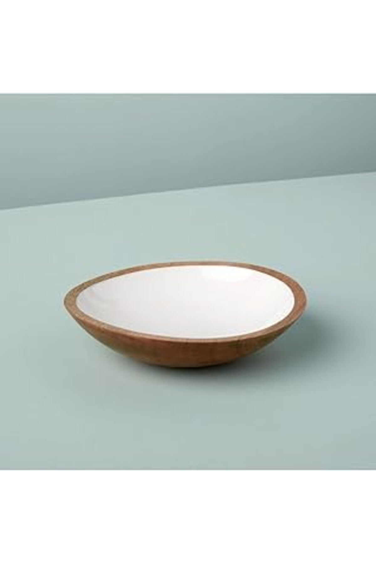 Mu Art Be Home Mango Ahşap & Beyaz Kase Çap 15 Cm