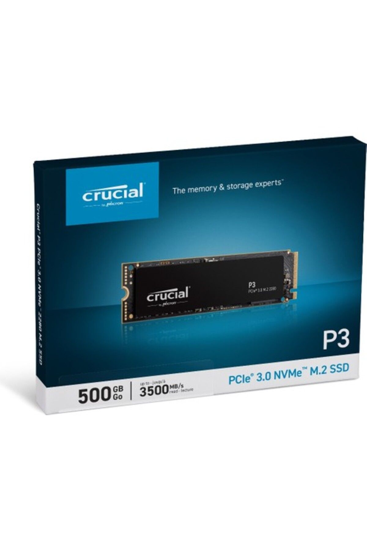 Crucial-P3 500Gb Ssd M.2 Nvme Pcie 3500 - 1900Mb/S , 2280 , 5 Years Warranty,Gen 3 Ct500P3Ssd8 3