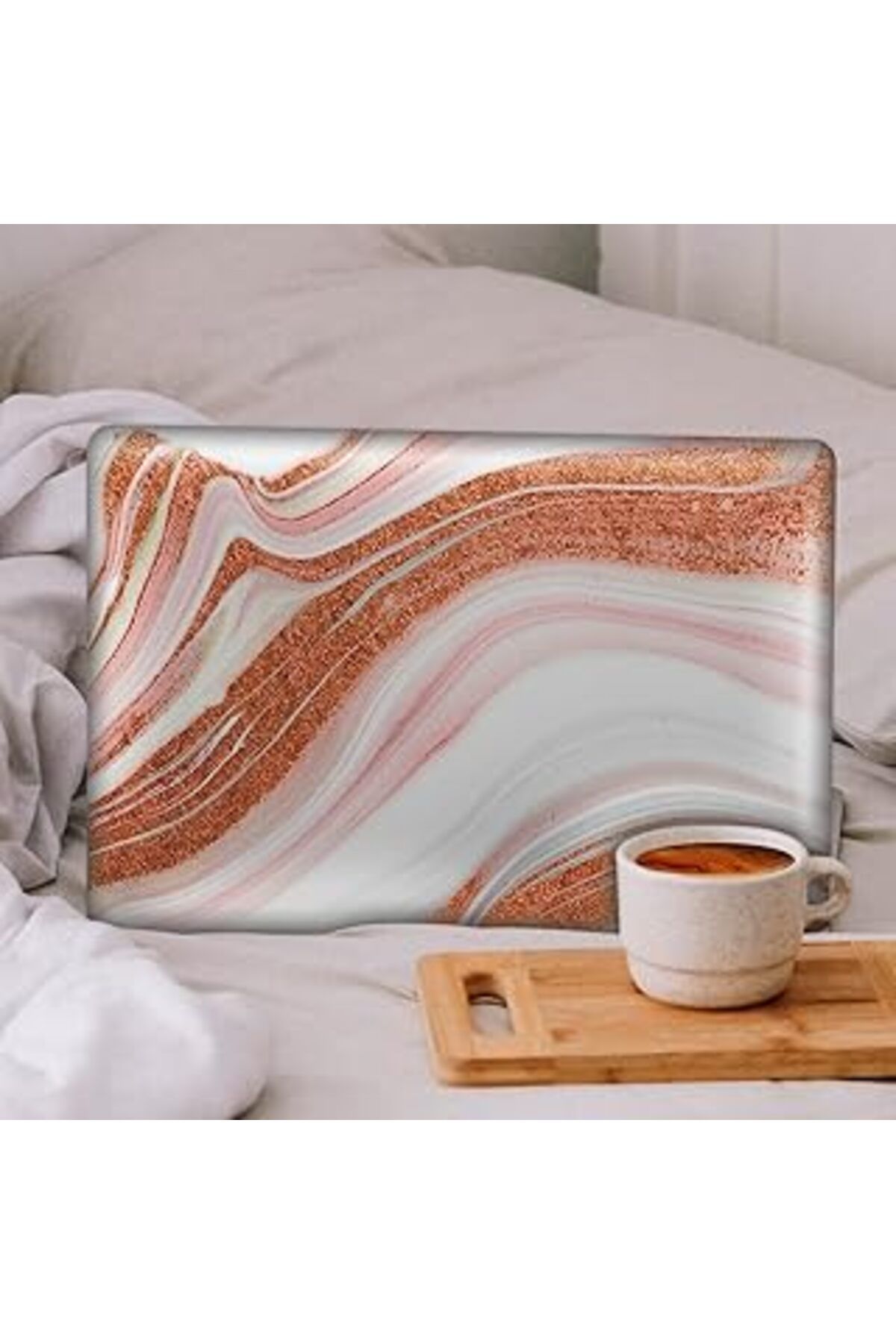 Mu Art Artikel Pembe Altın Agate Dilimi Notebook Sticker Uyumlu