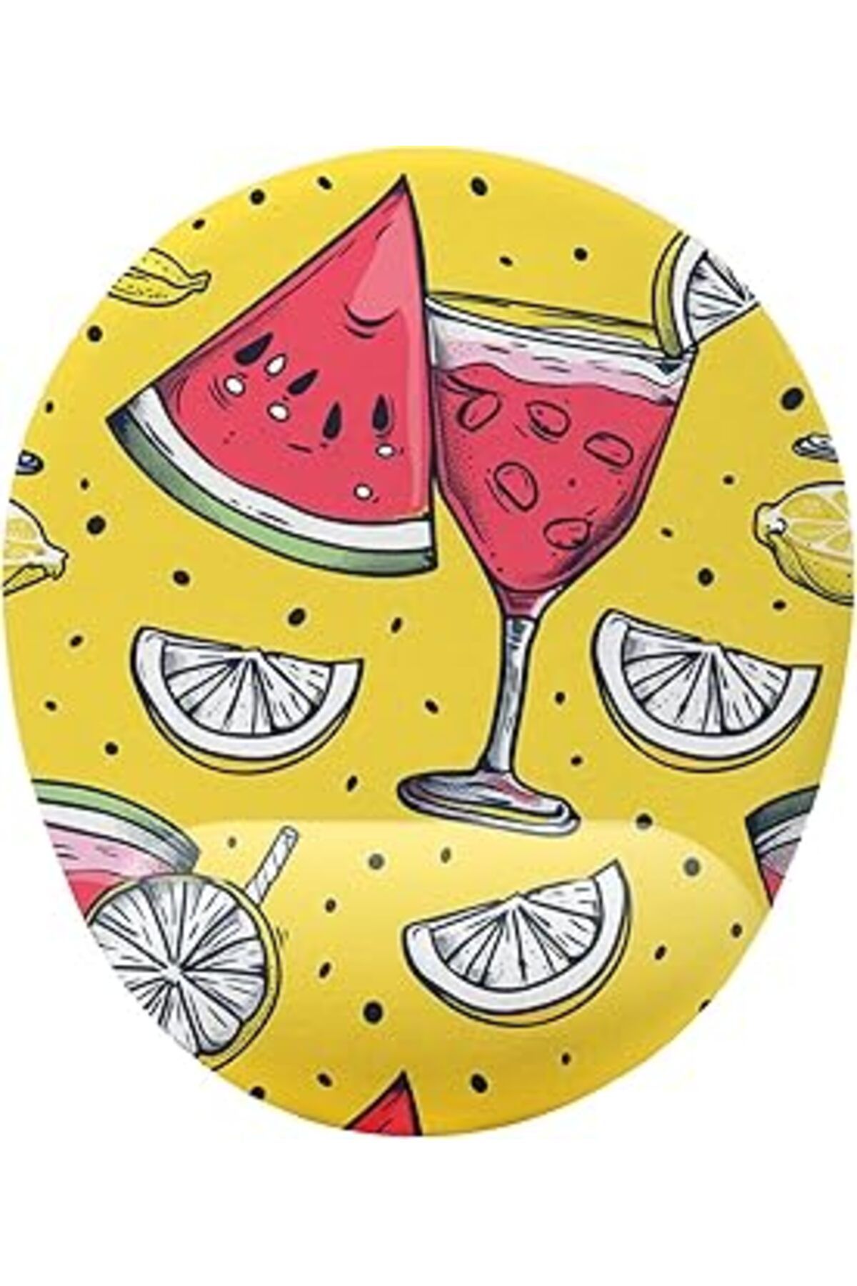 Mu Art Ahşap Iyi Fikirler Karpuz Limon Kokteyli Bilek Destekli Mouse Pad
