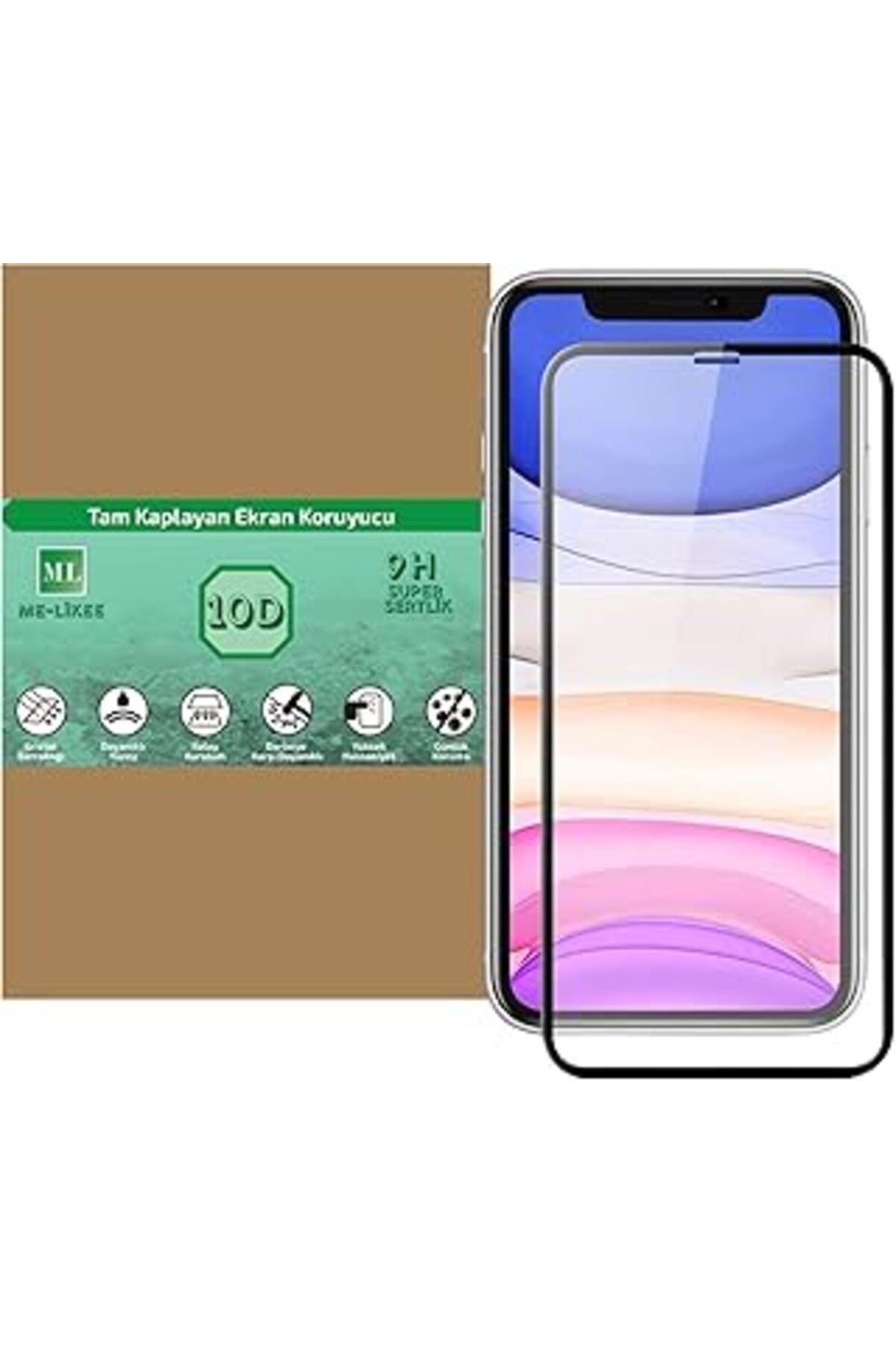 Pazarcan Me-Likee Apple Iphone X-Xs-11 Pro Için 10D Cam Ekran Koruyucu Tam Kaplayan Kırılmaz Cam Full Cover