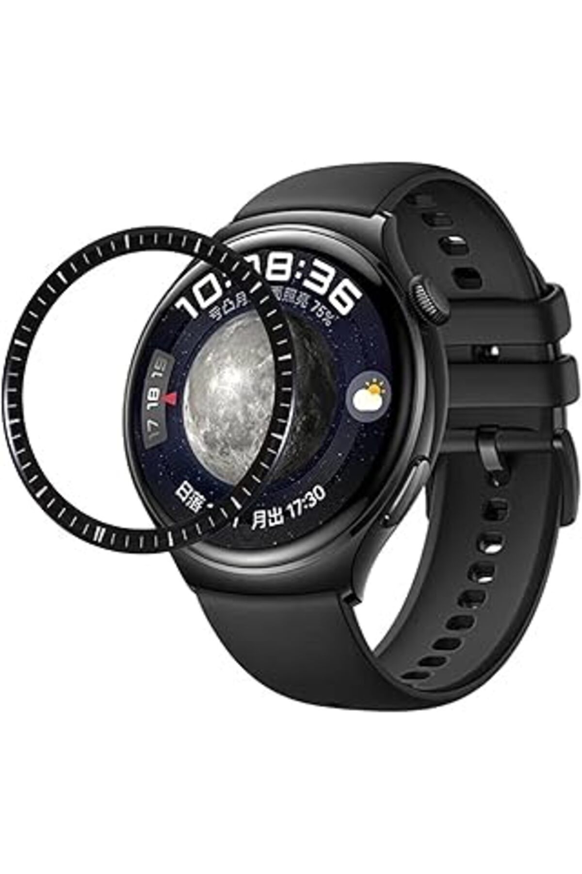 Karachil Microsonic Huawei Watch 4 Pro Tam Kaplayan Temperli Cam Full Ekran Koruyucu Siyah