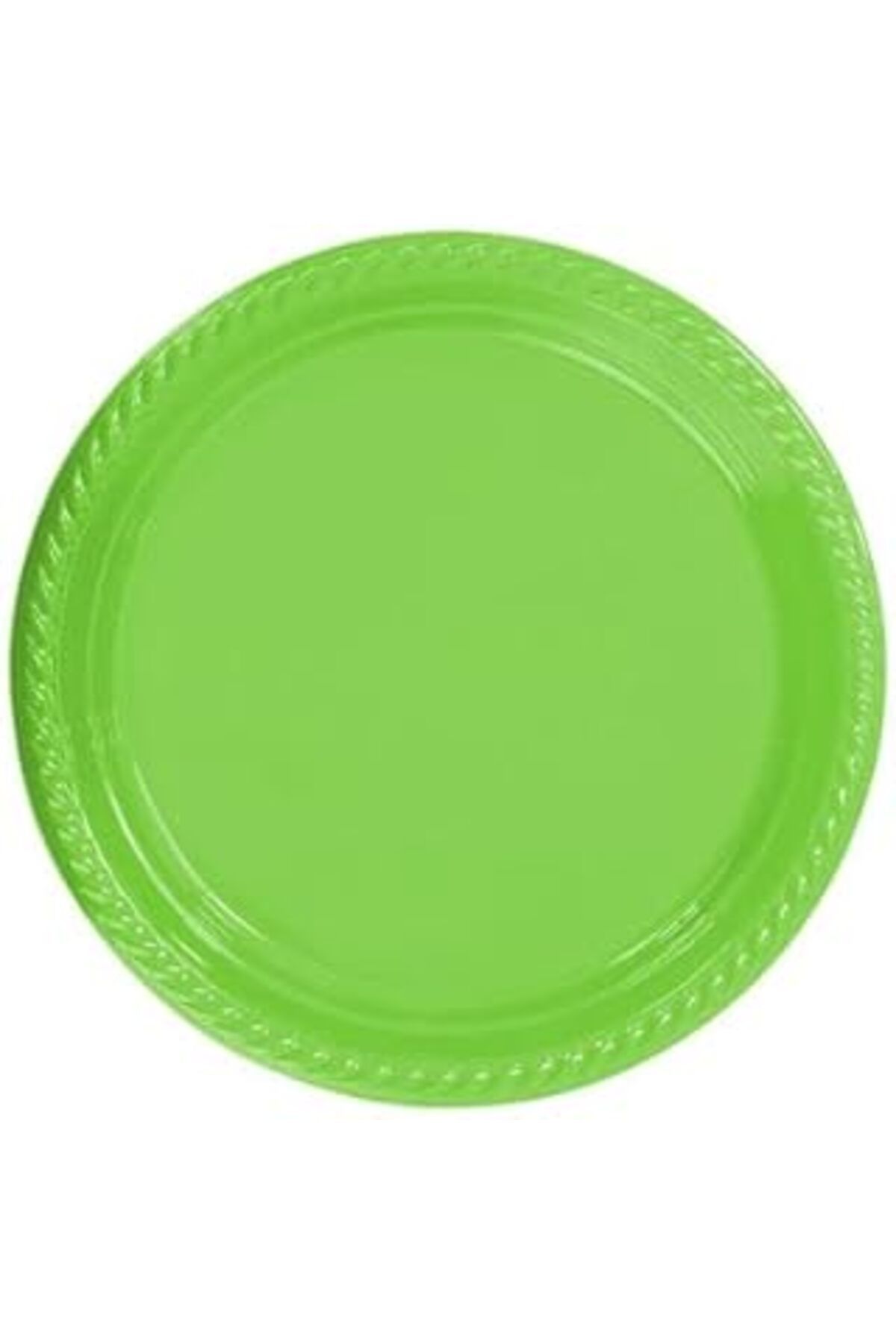 Mu Art Benim Marifetlerim - Yeşil Plastik Tabak 25 Adet 22 Cm