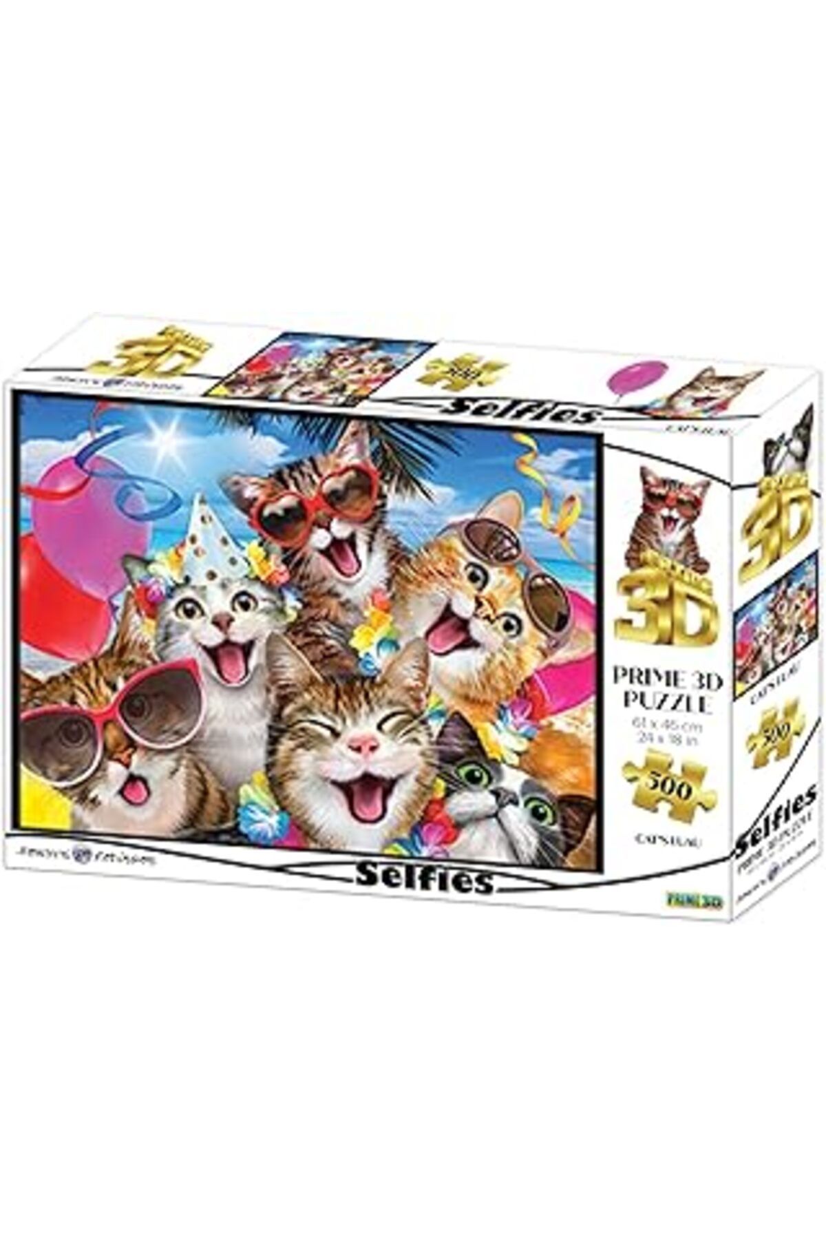 Hepta Collection Prime 3D - Kediler Partide - 500 Parça Yetişkin Puzzle