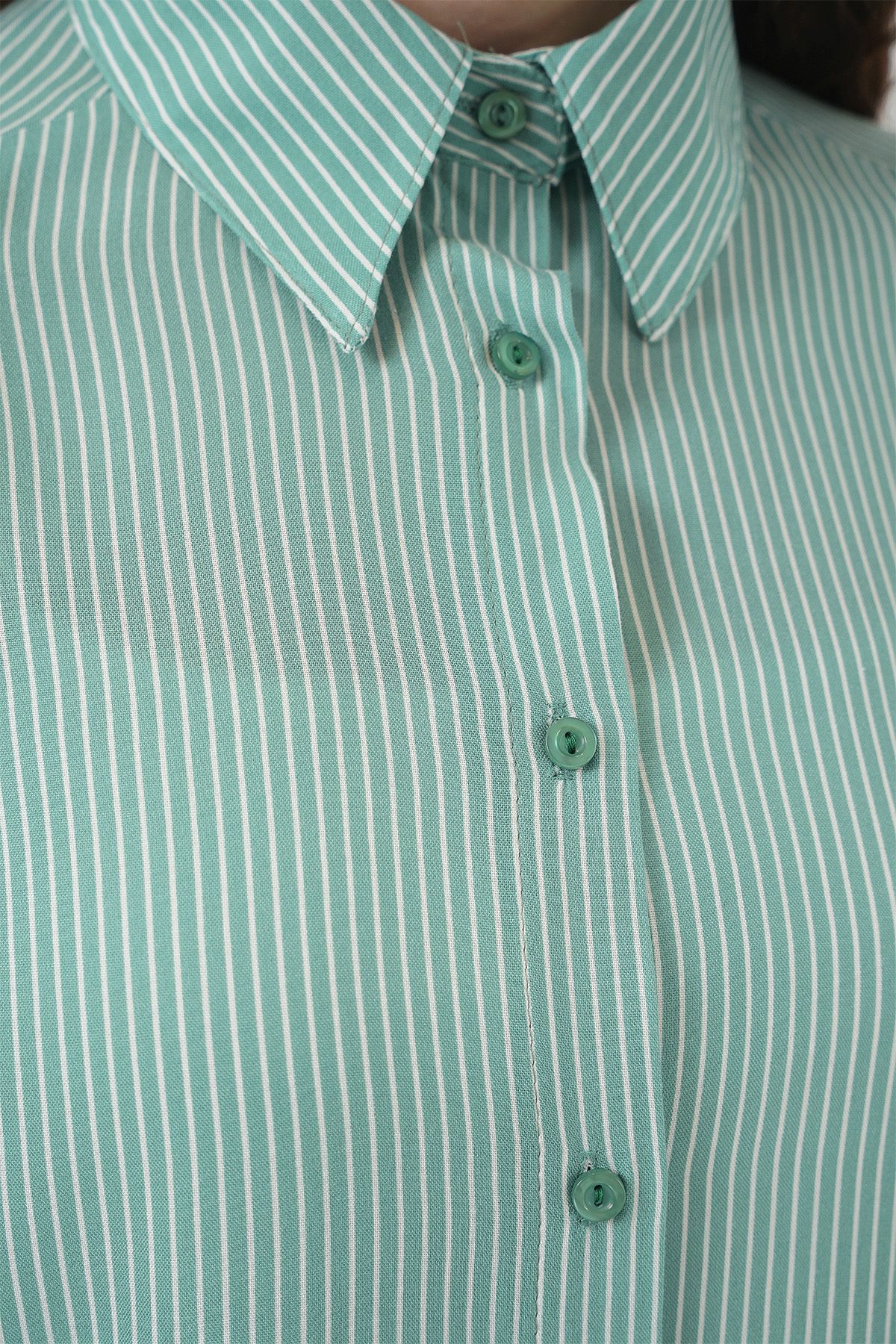 Bigdart-Dámská pruhovaná oversize košile 20295 - Mint 5